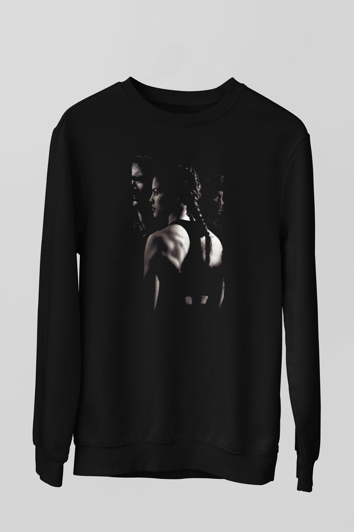 Unisex Milyonluk Bebek (Million Dollar Baby) Baskılı Siyah Sweatshirt