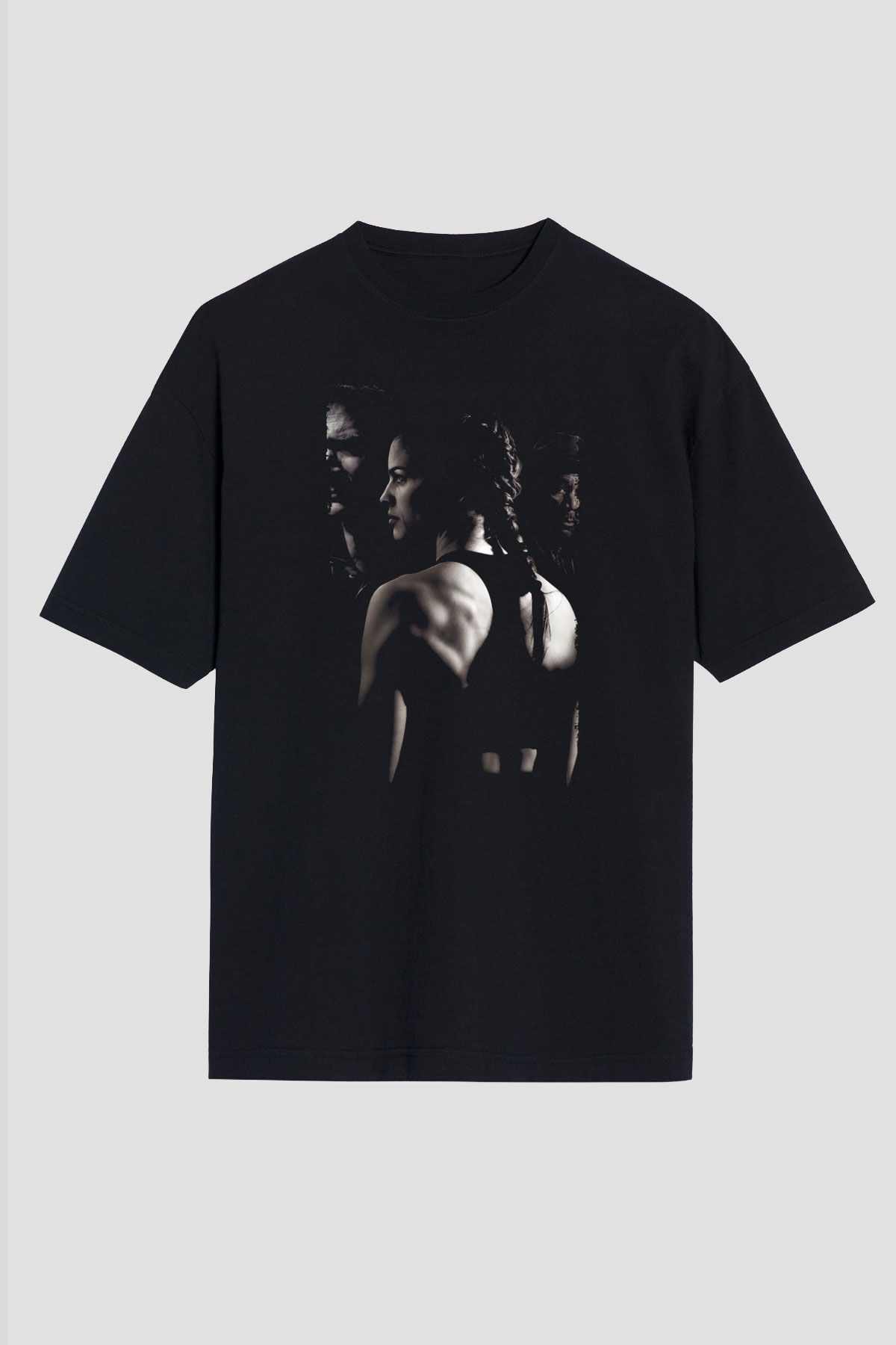 Unisex Milyonluk Bebek (Million Dollar Baby) Baskılı Siyah Oversize Tshirt