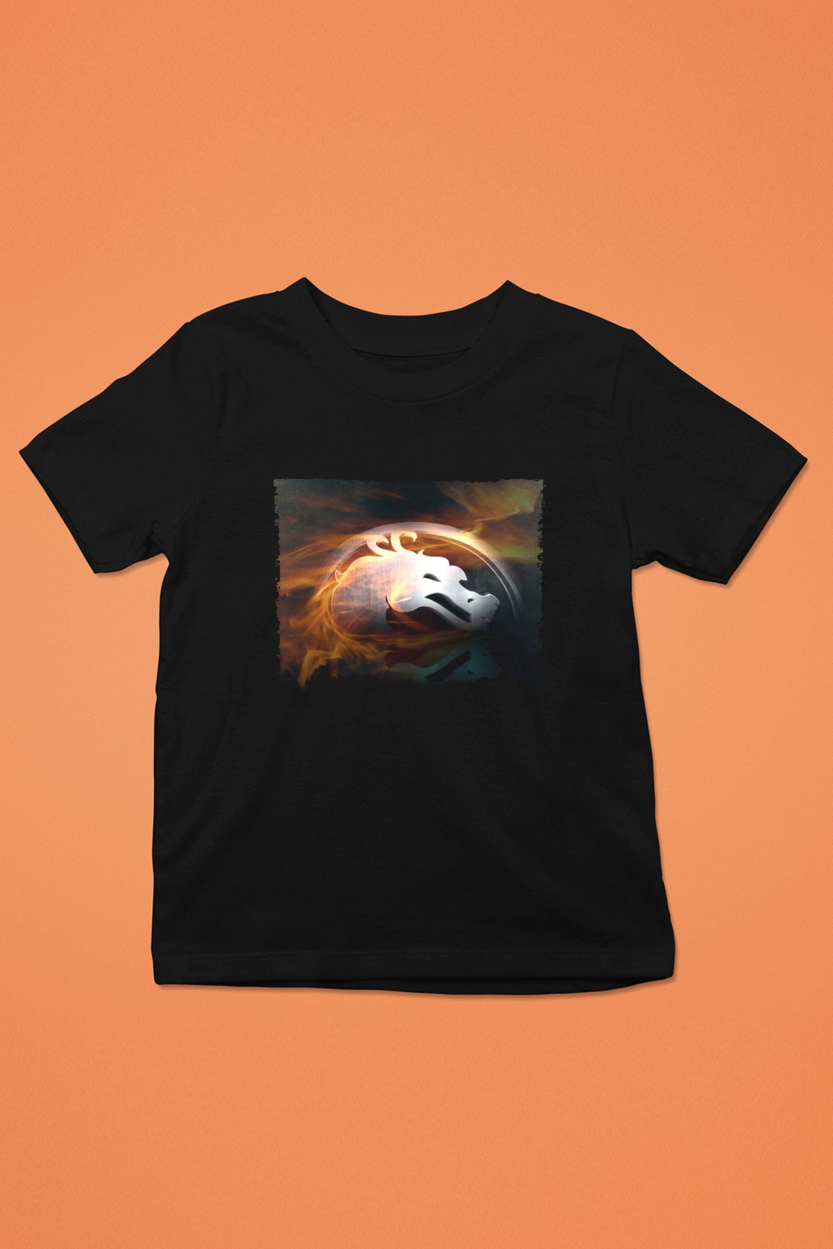 Unisex Mortal Kombat Baskılı Siyah Çocuk Unisex Tişört