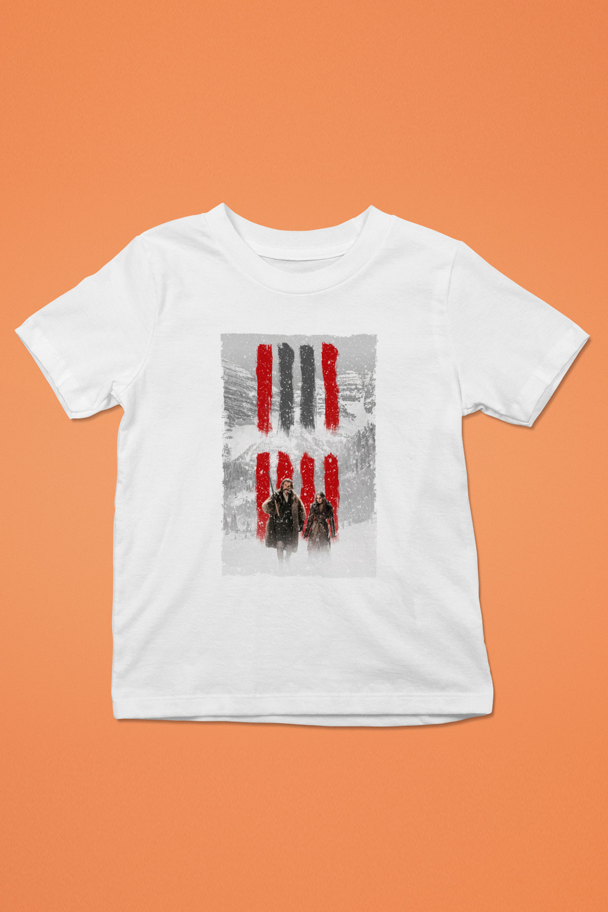 Unisex Nefret Sekizlisi (The Hateful Eight) Baskılı Beyaz Çocuk Tişört