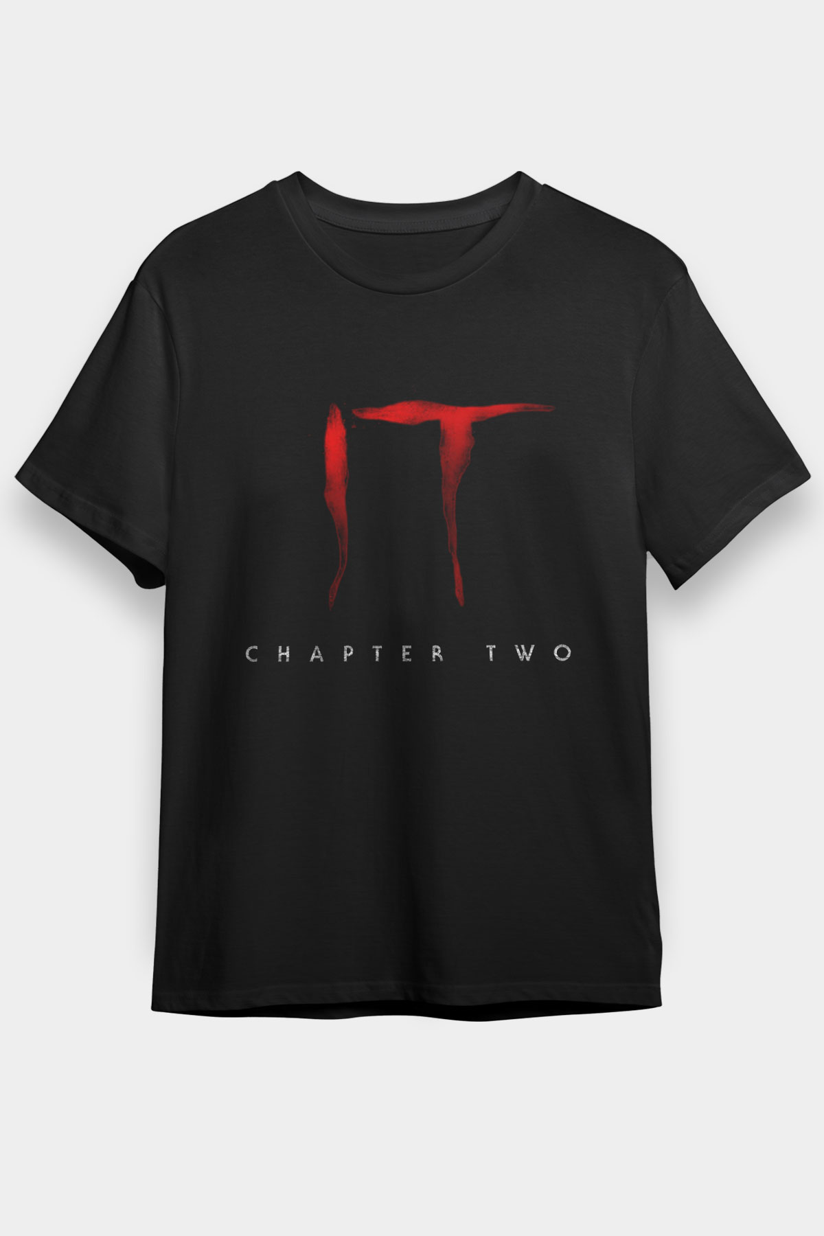 Unisex O Bölüm 2 (It Chapter Two) Baskılı Siyah Tshirt