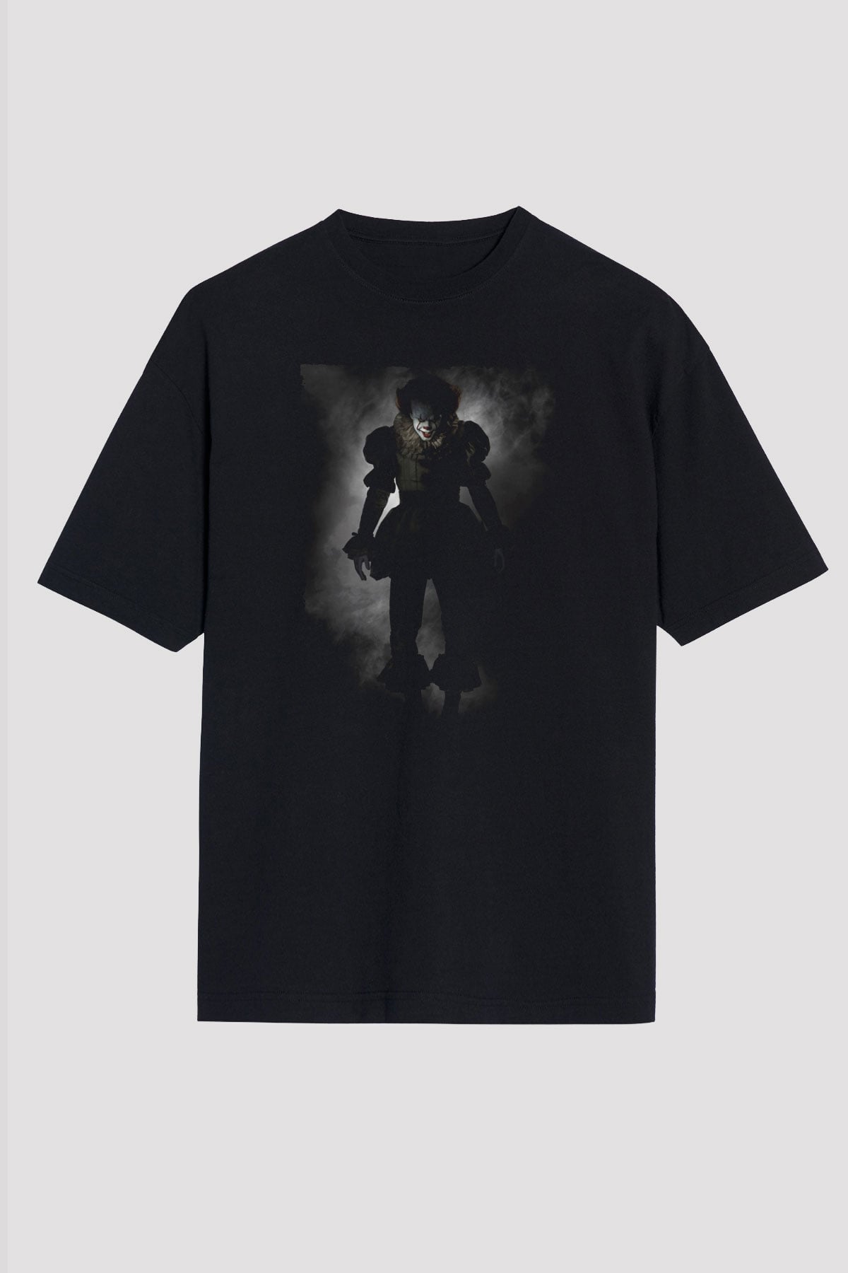 Unisex O (IT) Baskılı Siyah Oversize T-shirt