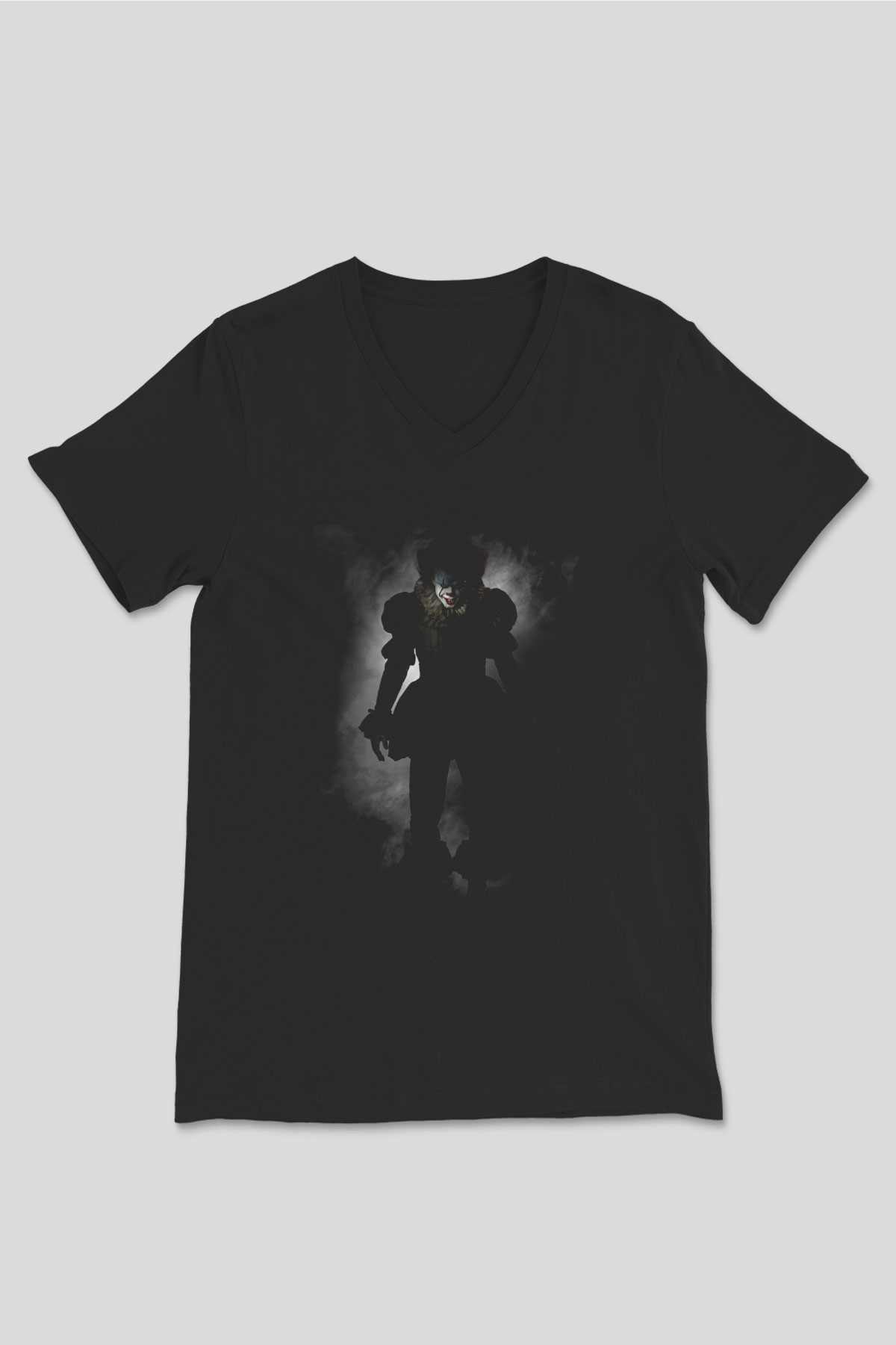 Unisex O (IT) Baskılı Siyah V Yaka T-shirt
