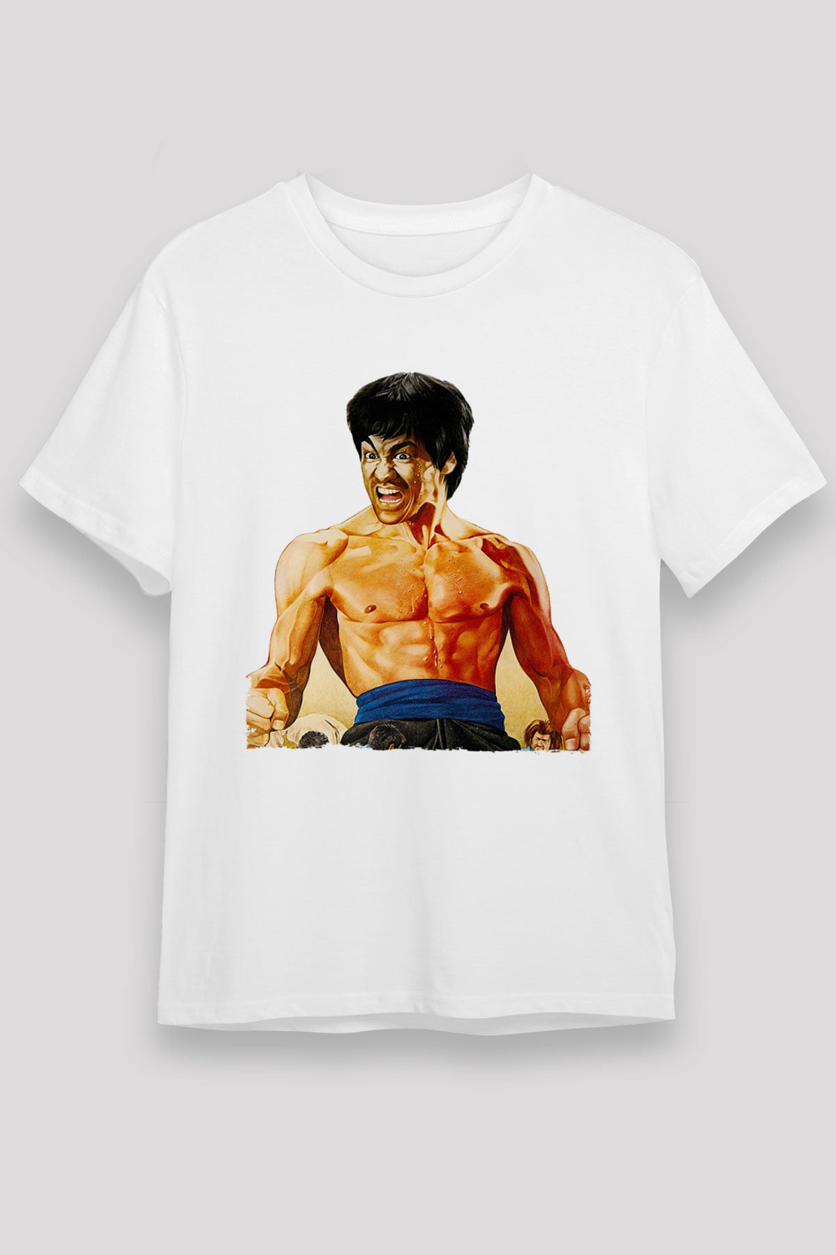 Unisex Öfkenin Yumruğu (Fist of Fury) Baskılı Beyaz Tshirt