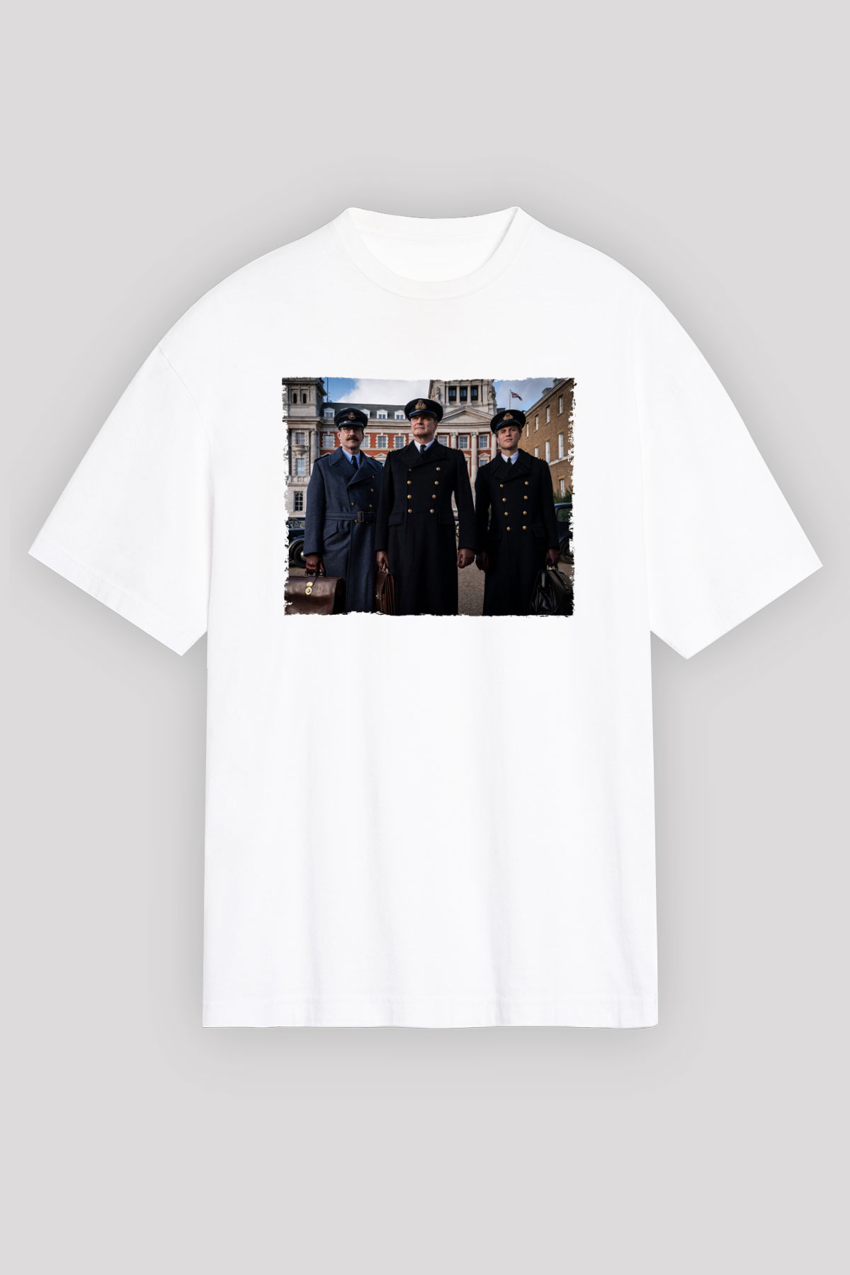 Unisex Operation Mincemeat Baskılı Beyaz Oversize Oversize T-shirt