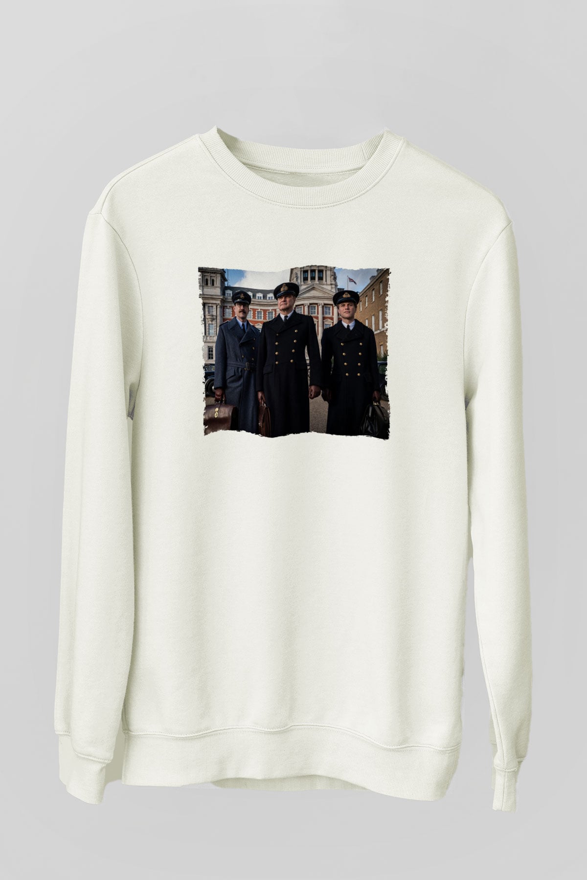 Unisex Operation Mincemeat Baskılı Beyaz Sweatshirt