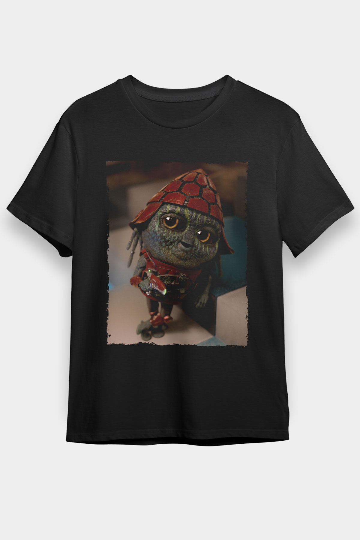 Unisex Pawny Baskılı Siyah T-Shirt