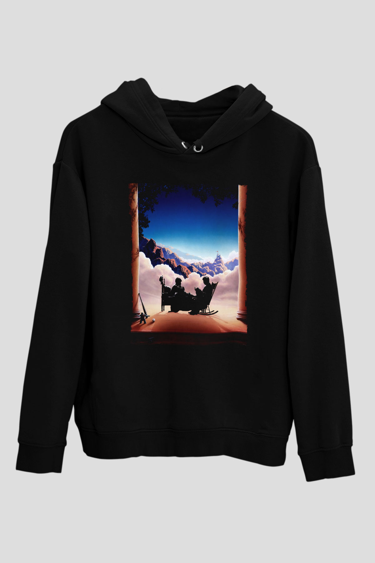 Unisex Prenses Gelin (The Princess Bride) Baskılı Siyah Kapüşonlu Sweatshirt