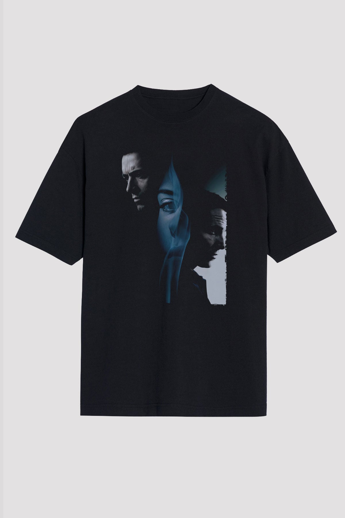 Unisex Prestij (The Prestige) Baskılı Siyah Oversize Tshirt