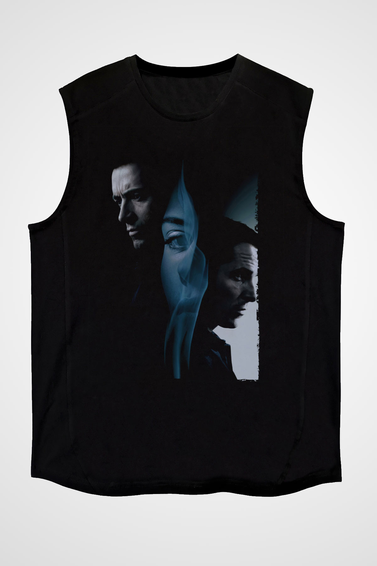 Unisex Prestij (The Prestige) Baskılı Siyah Kolsuz Tshirt
