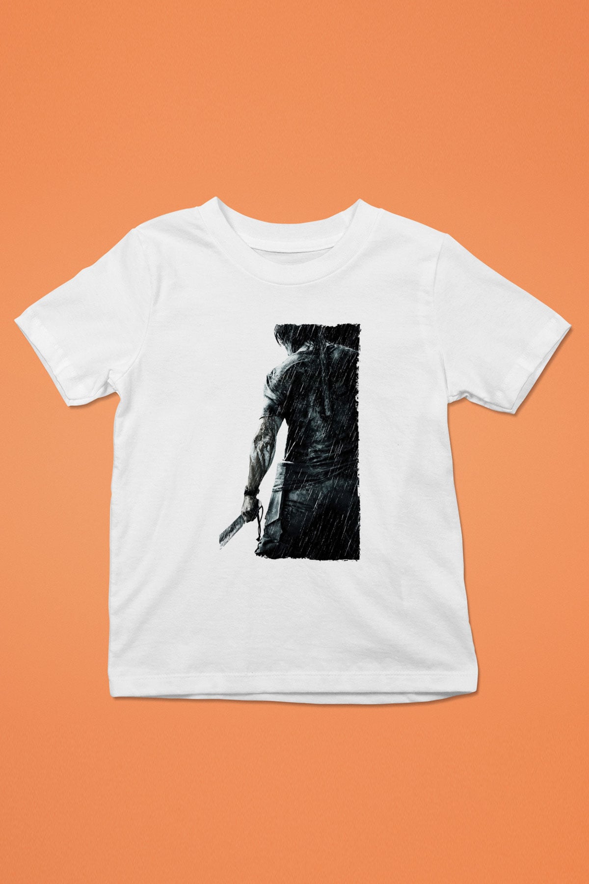 Unisex Rambo Baskılı Beyaz Çocuk Tişört