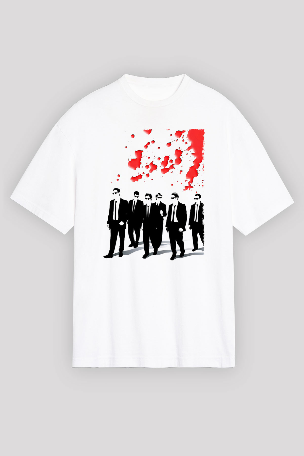 Unisex Rezervuar Köpekleri (Reservoir Dogs) Baskılı Beyaz Oversize Tişört
