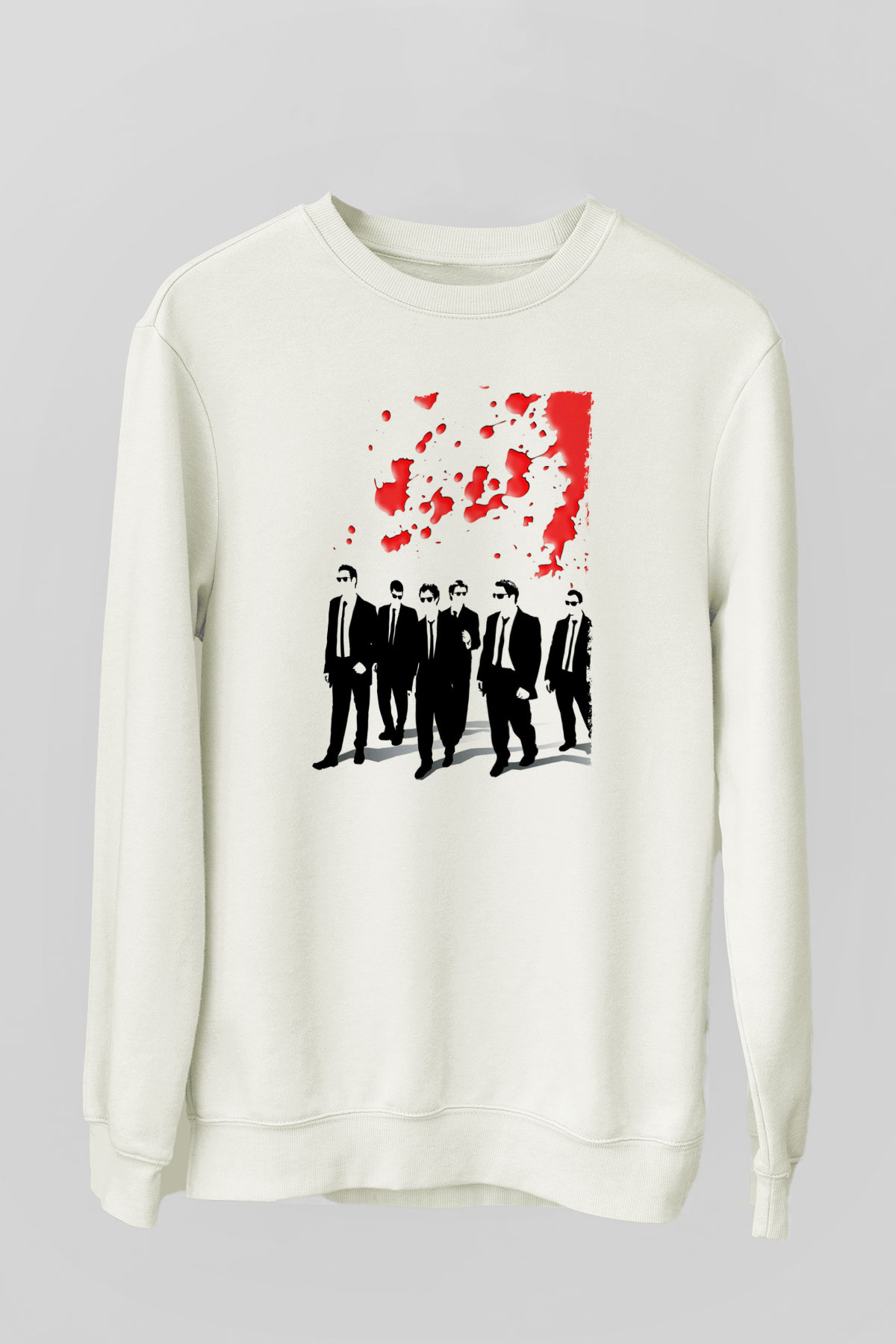Unisex Rezervuar Köpekleri (Reservoir Dogs) Baskılı Beyaz Sweatshirt