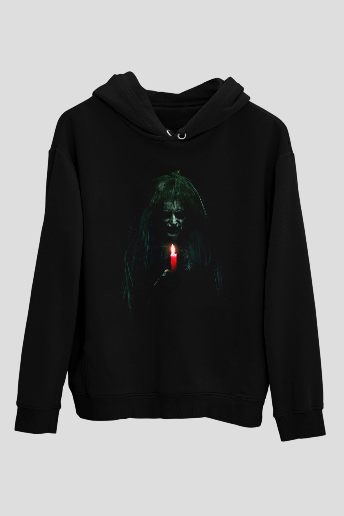 Unisex Ruhlar Bölgesi (Insidious) Baskılı Siyah Kapüşonlu Sweatshirt