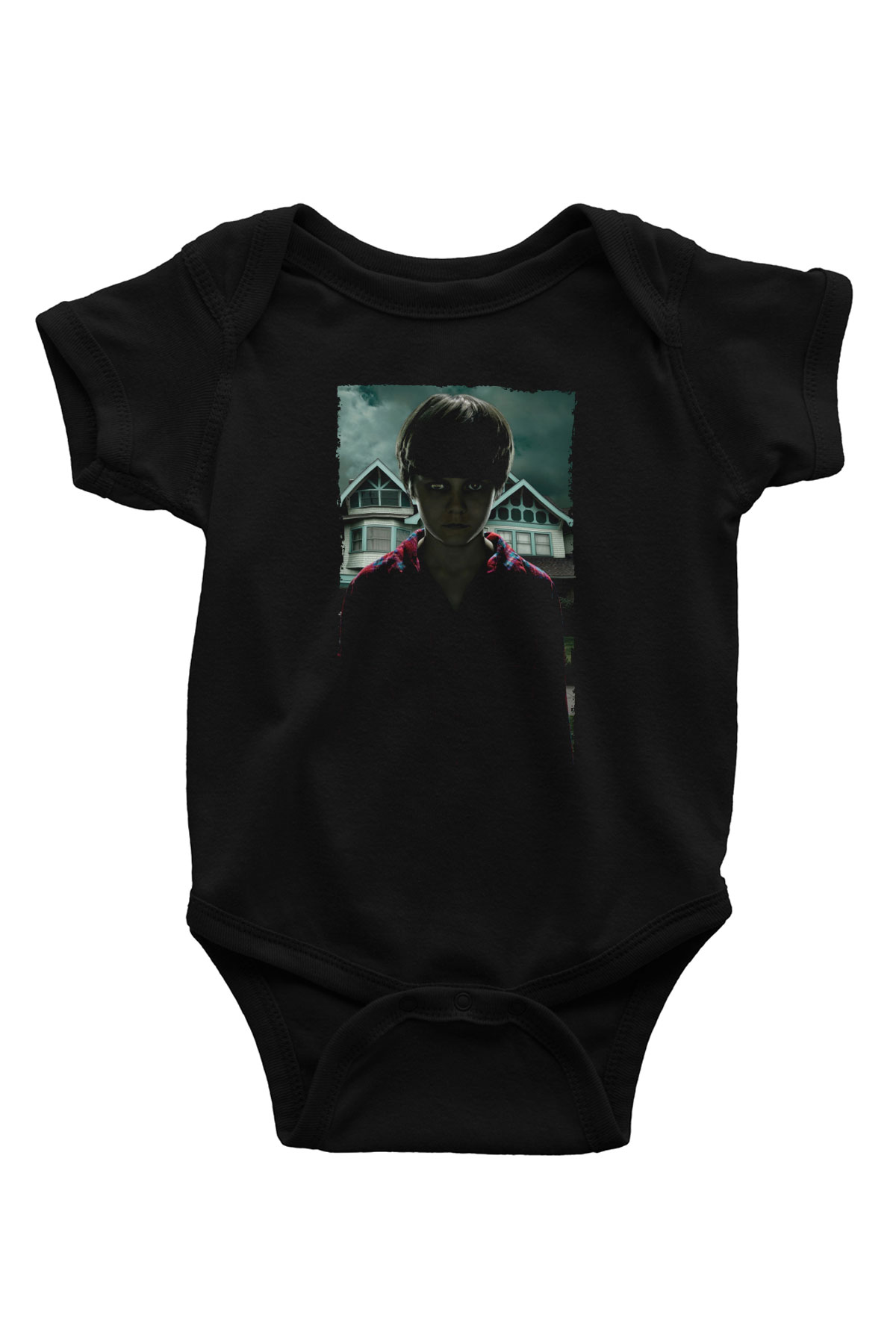 Unisex Ruhlar Bölgesi (Insidious) Baskılı Siyah Bebek Body - Zıbın