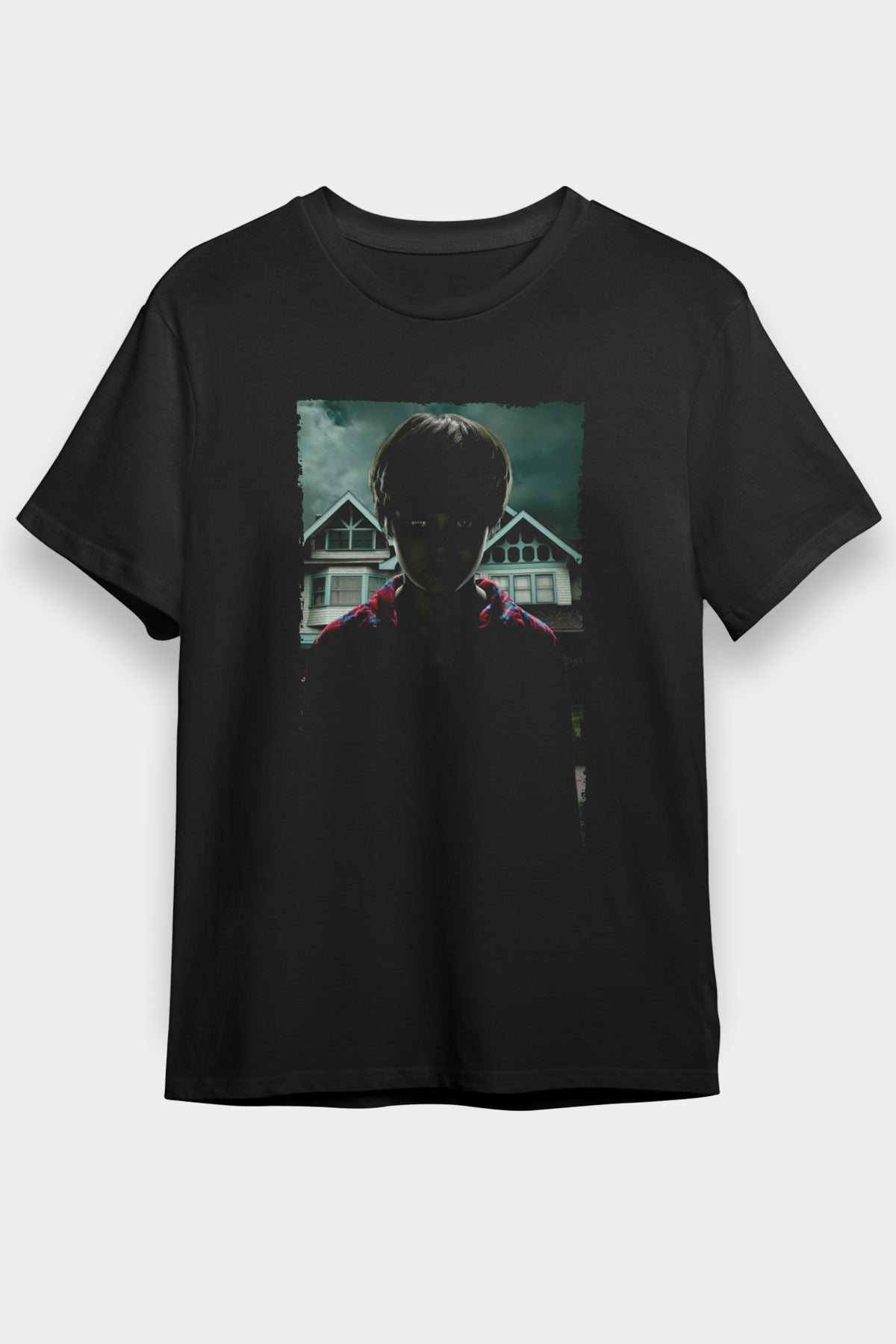 Unisex Ruhlar Bölgesi (Insidious) Baskılı Siyah Tişört