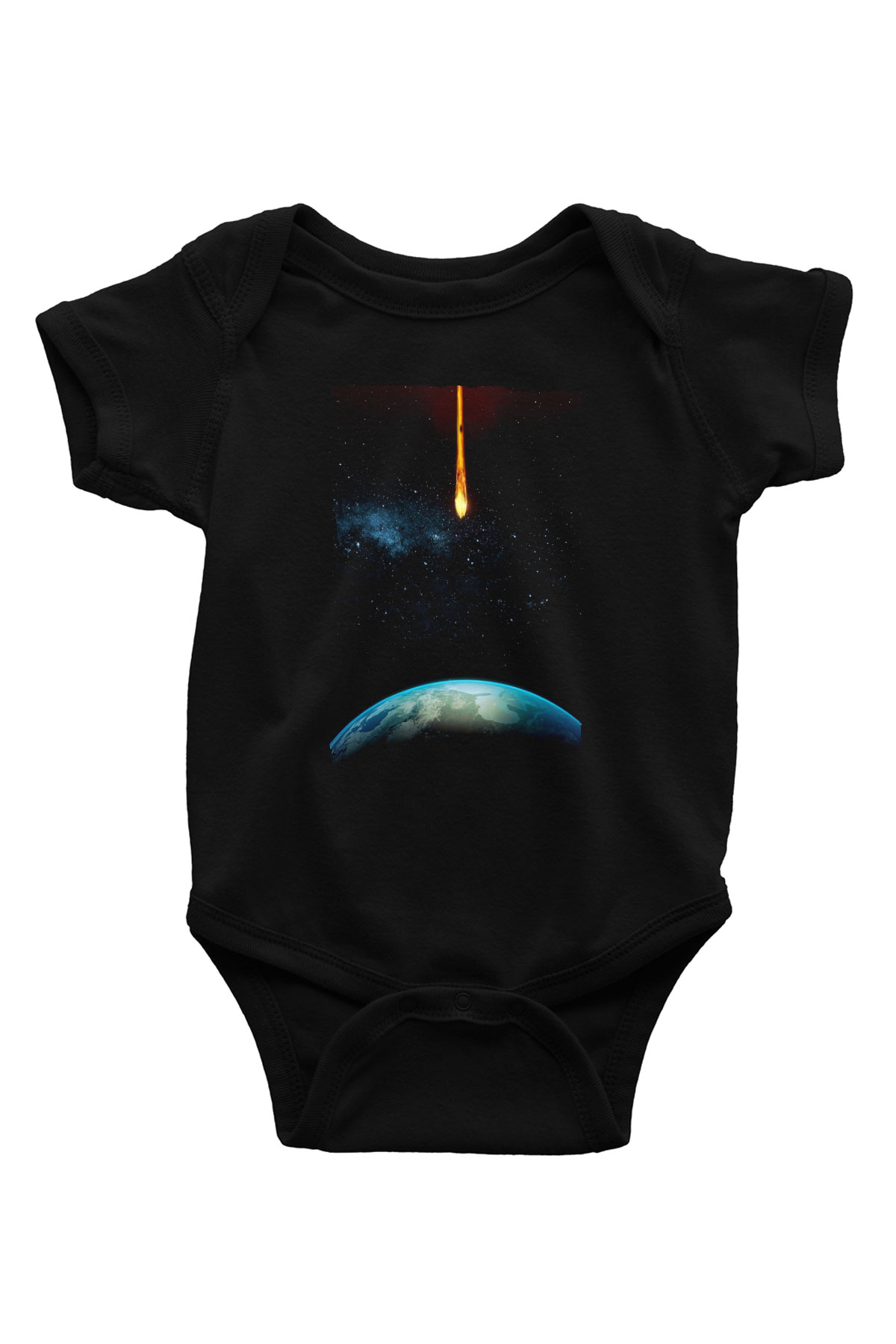 Unisex Salvation Baskılı Siyah Bebek Body - Zıbın