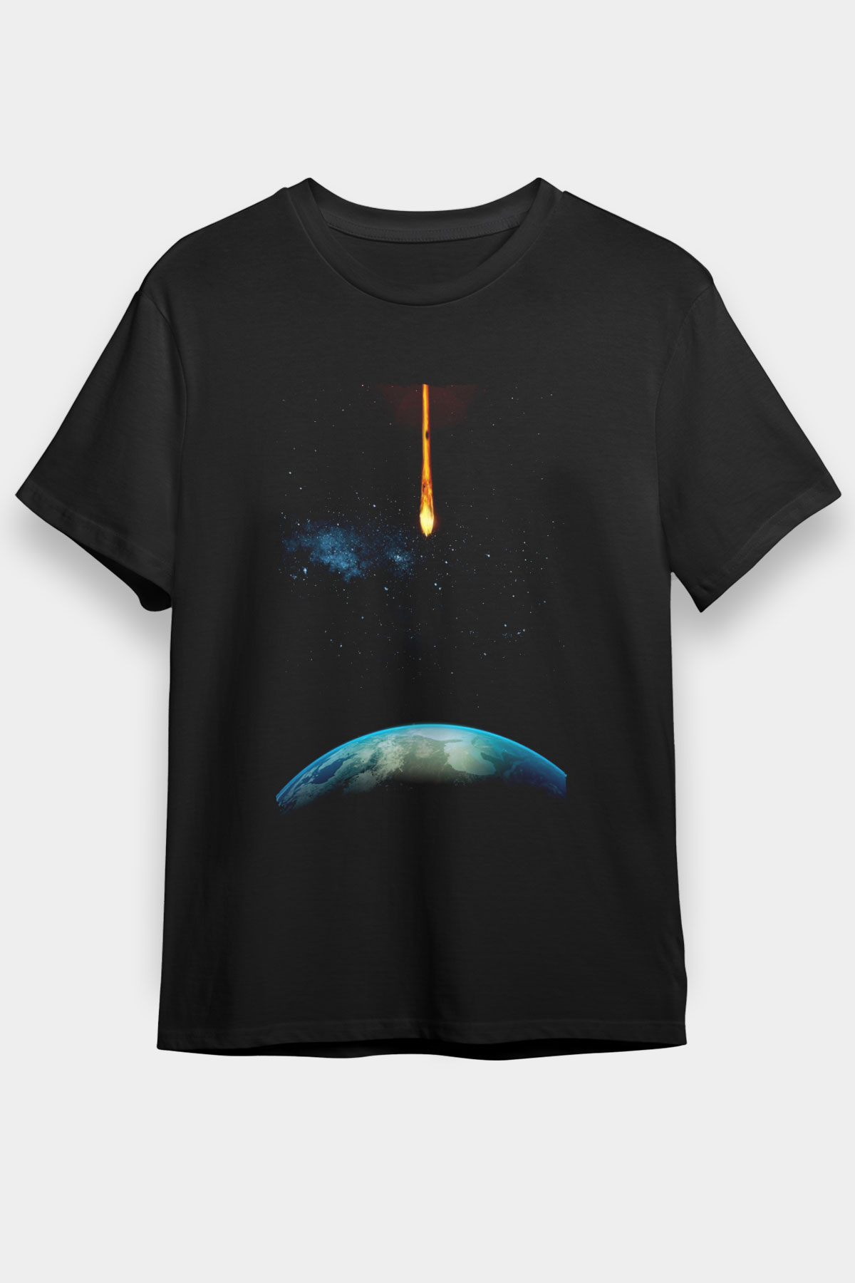 Unisex Salvation Baskılı Siyah T-Shirt