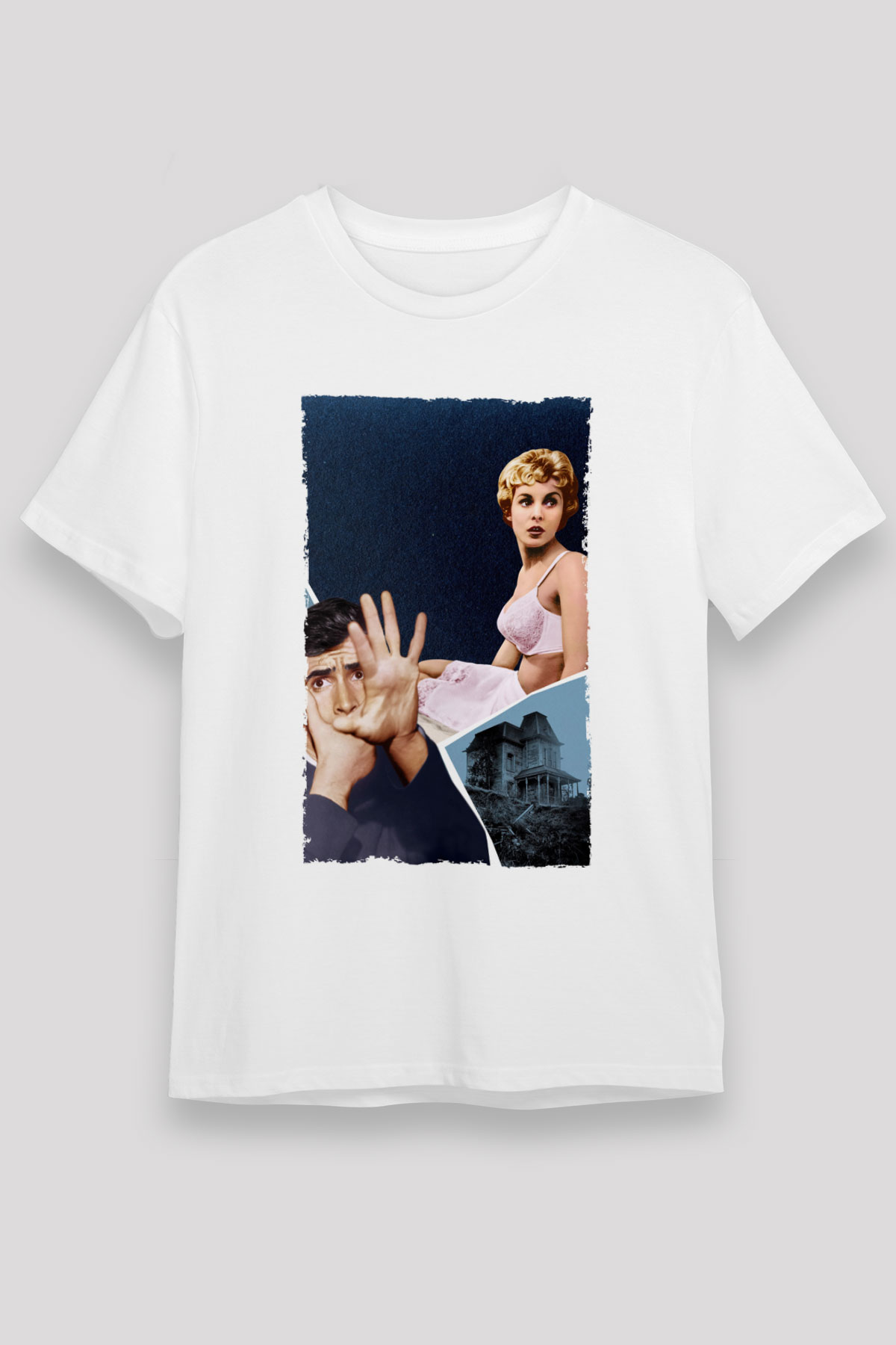 Unisex Sapık (Psycho) Baskılı Beyaz Tişört