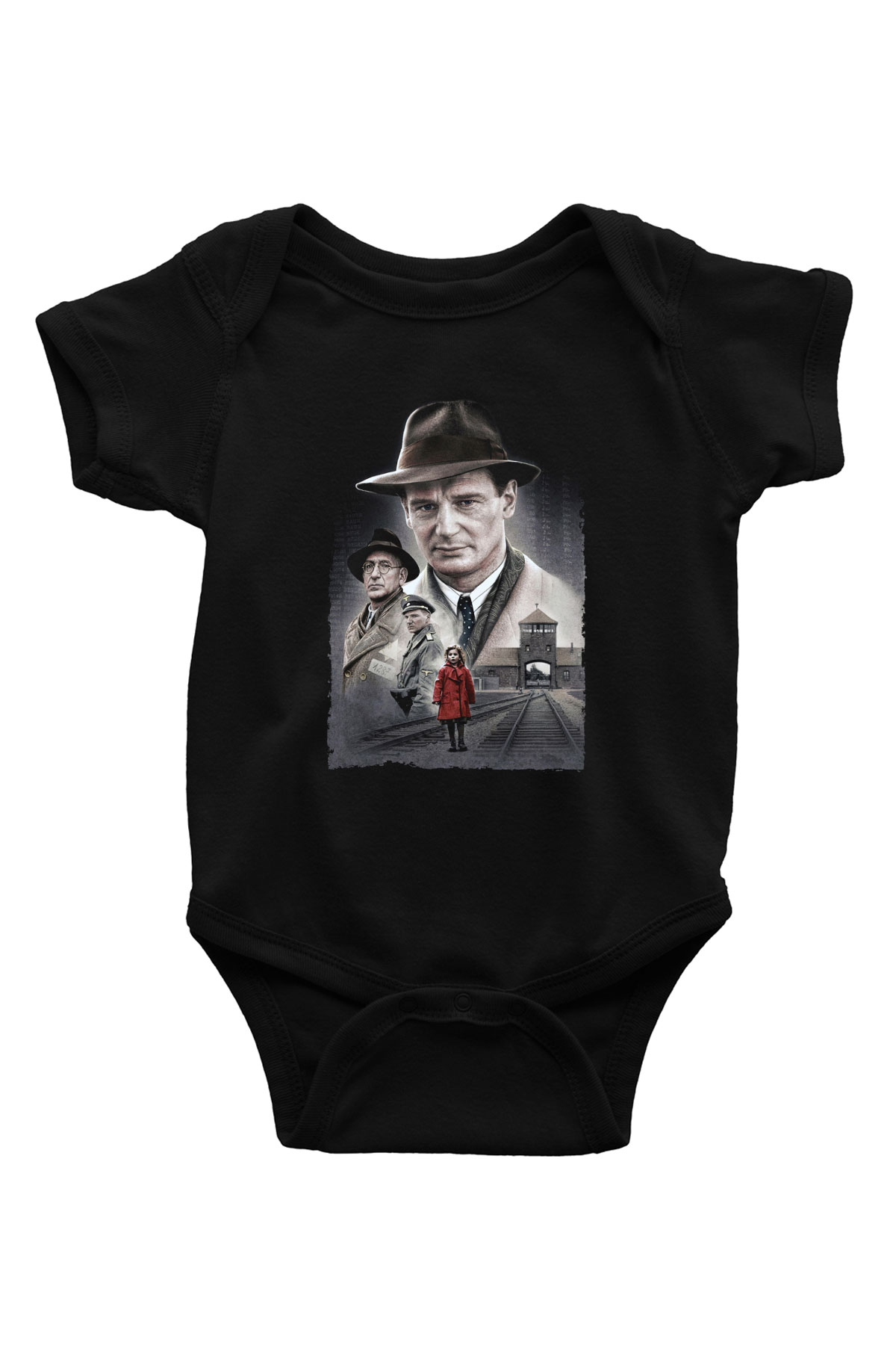 Unisex Schindler'in Listesi (Schindler's List) Baskılı Siyah Bebek Body - Zıbın