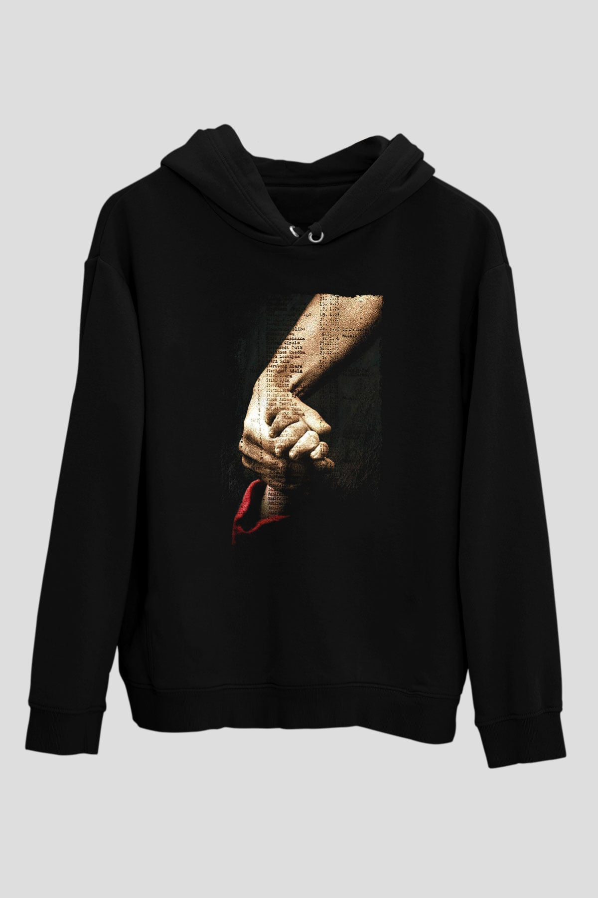 Unisex Schindler'in Listesi (Schindler's List) Baskılı Siyah Kapüşonlu Sweatshirt