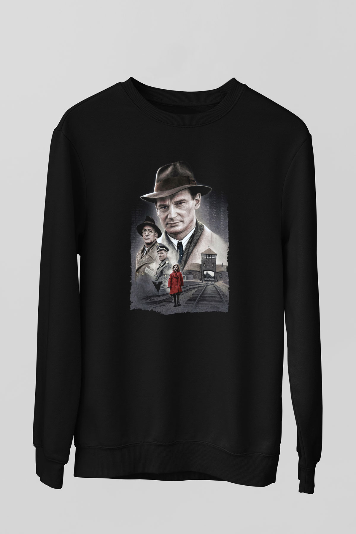 Unisex Schindler'in Listesi (Schindler's List) Baskılı Siyah Sweatshirt