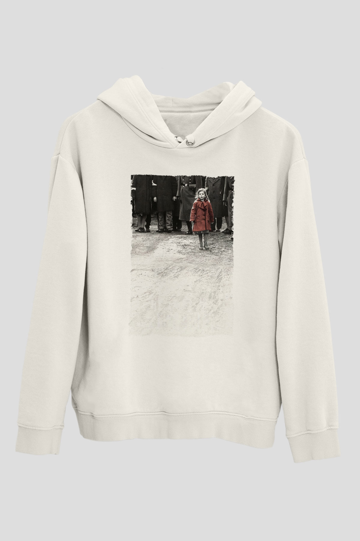 Unisex Schindler'in Listesi (Schindler's List) Baskılı Beyaz Kapüşonlu Sweatshirt