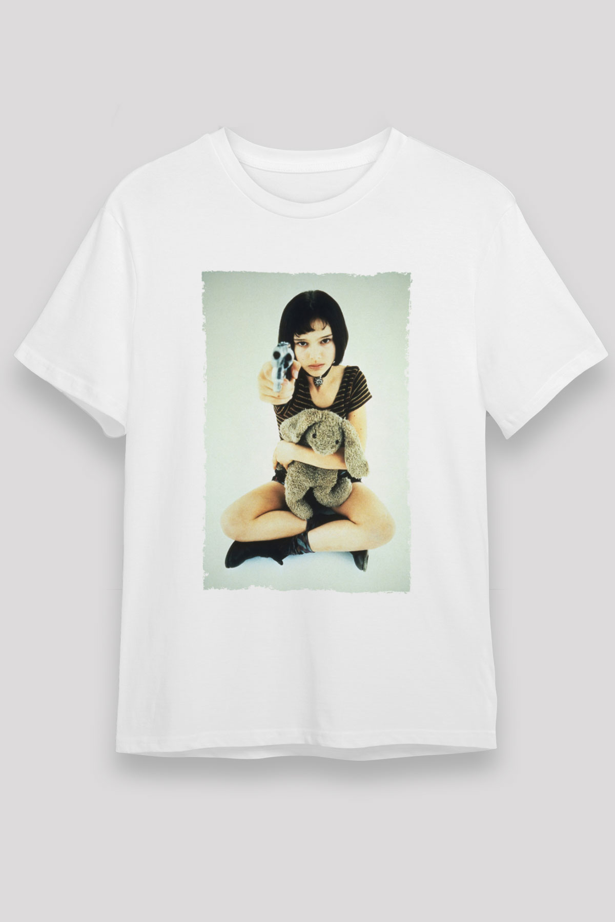 Unisex Sevginin Gücü (Leon The Professional) Baskılı Beyaz Tişört