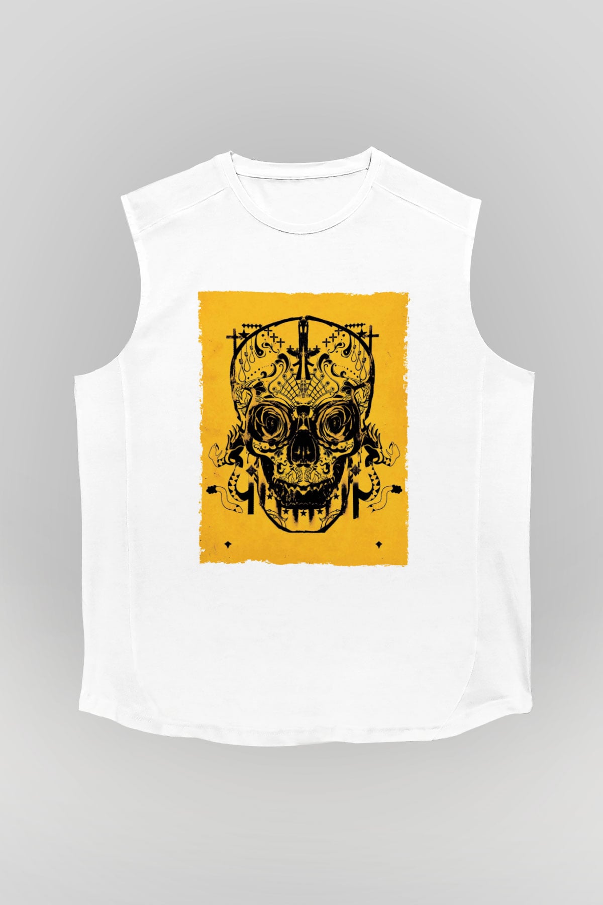Unisex Sicario Baskılı Beyaz Kolsuz Tshirt