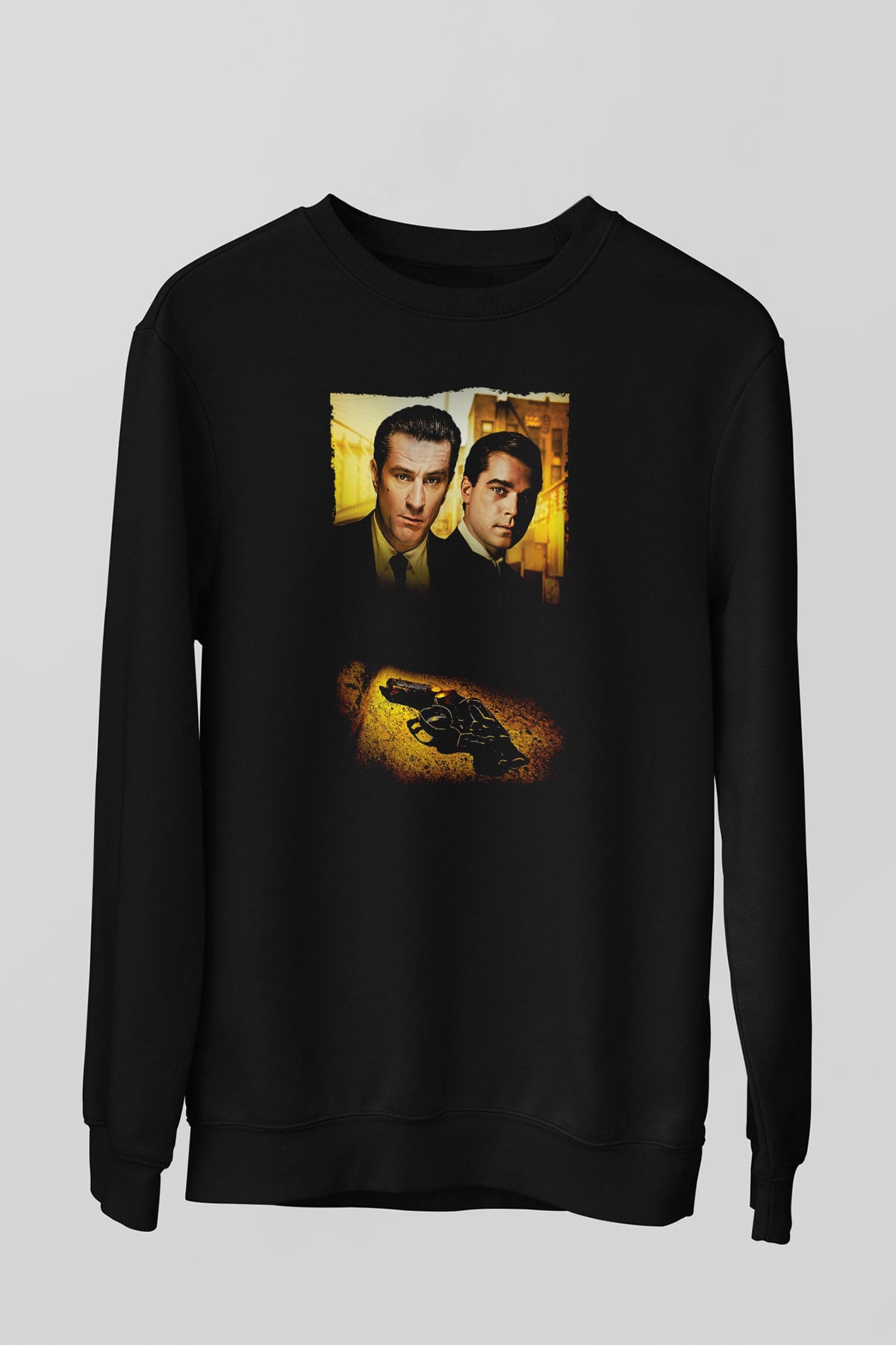 Unisex Sıkı Dostlar (Goodfellas) Baskılı Siyah Sweatshirt
