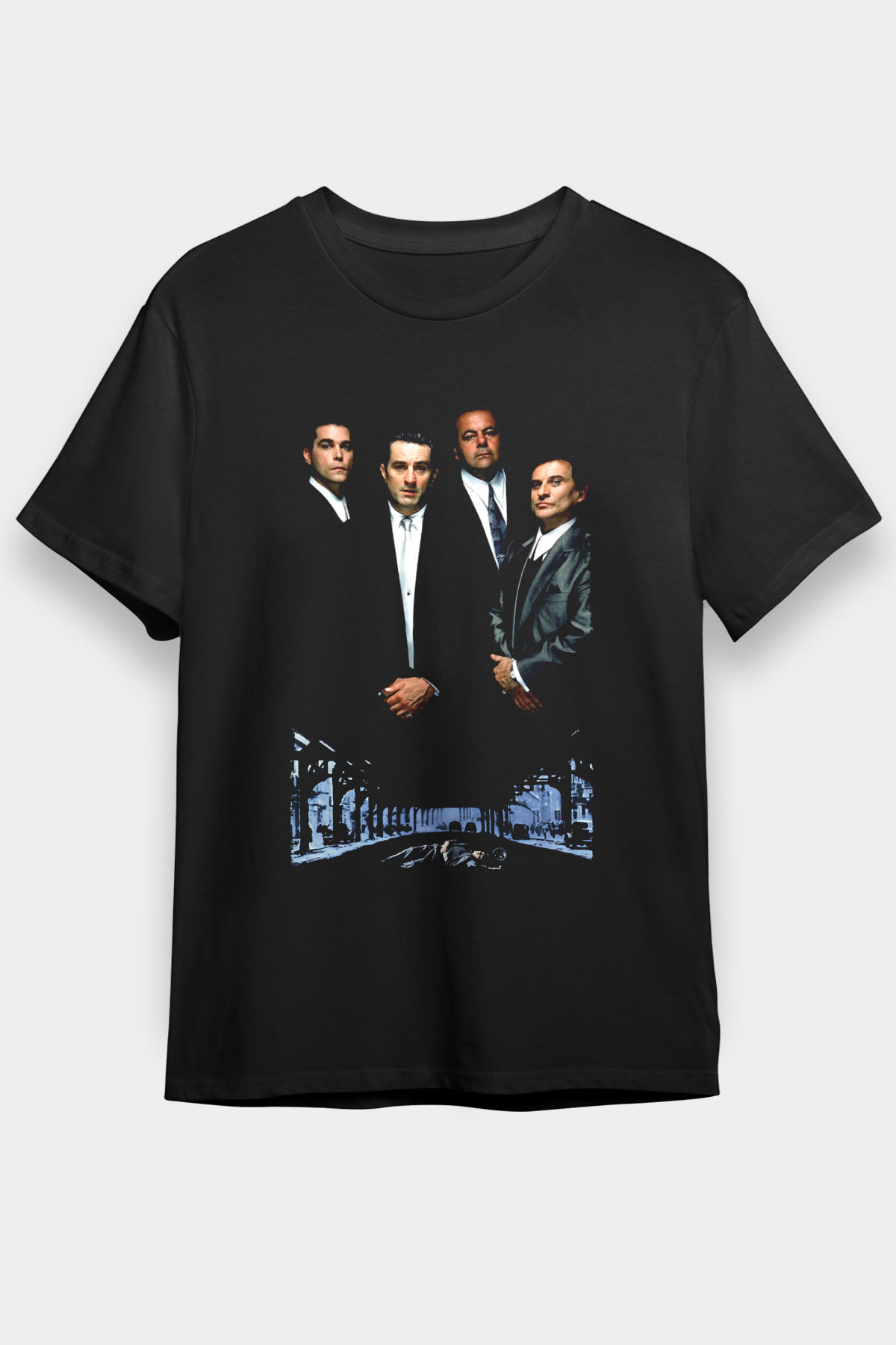 Unisex Sıkı Dostlar (Goodfellas) Baskılı Siyah Tshirt