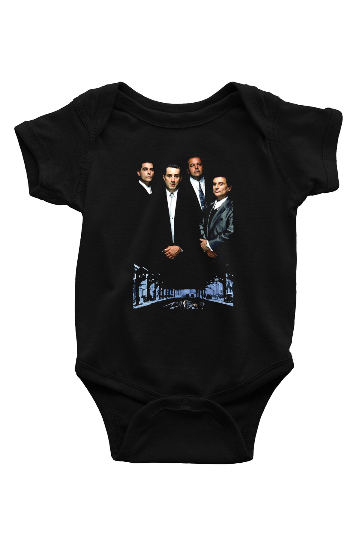 Unisex Sıkı Dostlar (Goodfellas) Baskılı Siyah Bebek Body - Zıbın