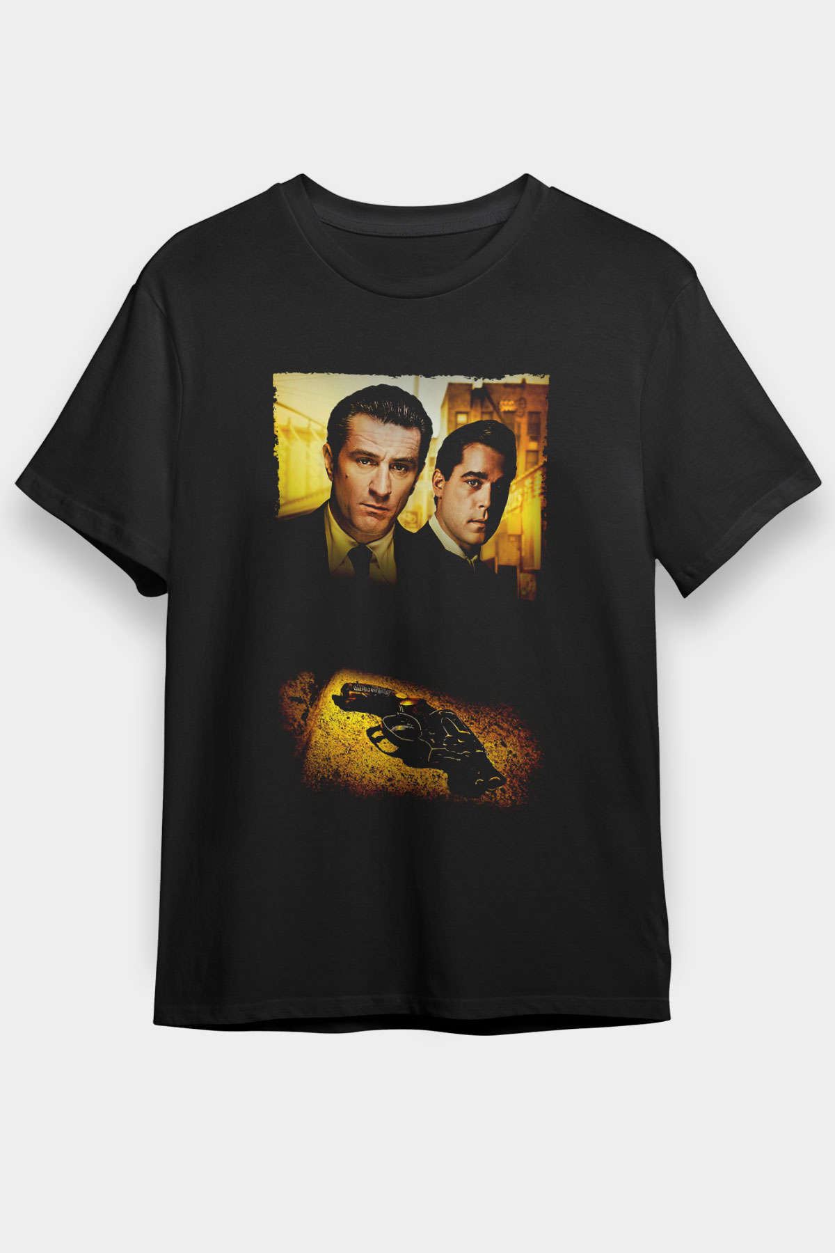 Unisex Sıkı Dostlar (Goodfellas) Baskılı Siyah Tişört