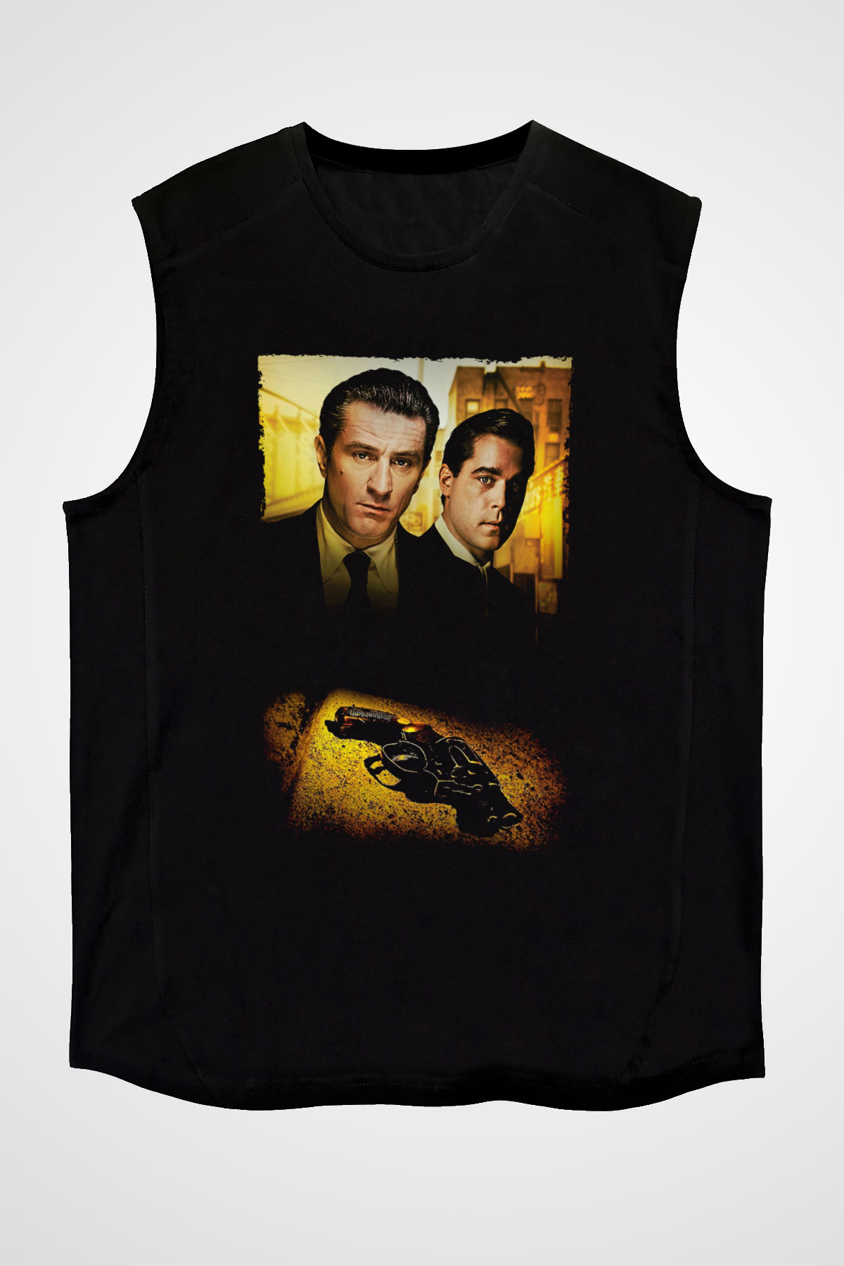 Unisex Sıkı Dostlar (Goodfellas) Baskılı Siyah Kolsuz Tişört
