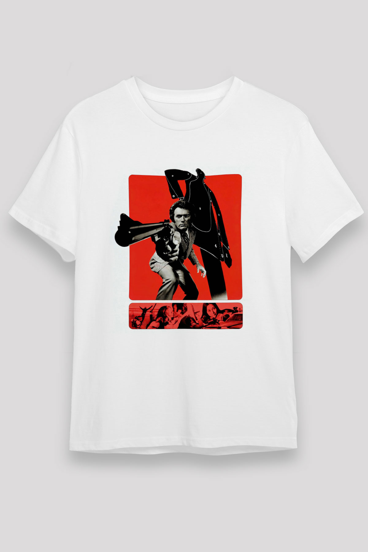 Unisex Silahın Gücü (Magnum Force) Baskılı Beyaz Tişört