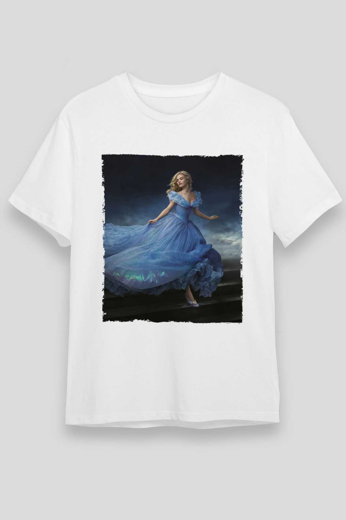 Unisex Sindirella - Cinderella Baskılı Beyaz Tişört
