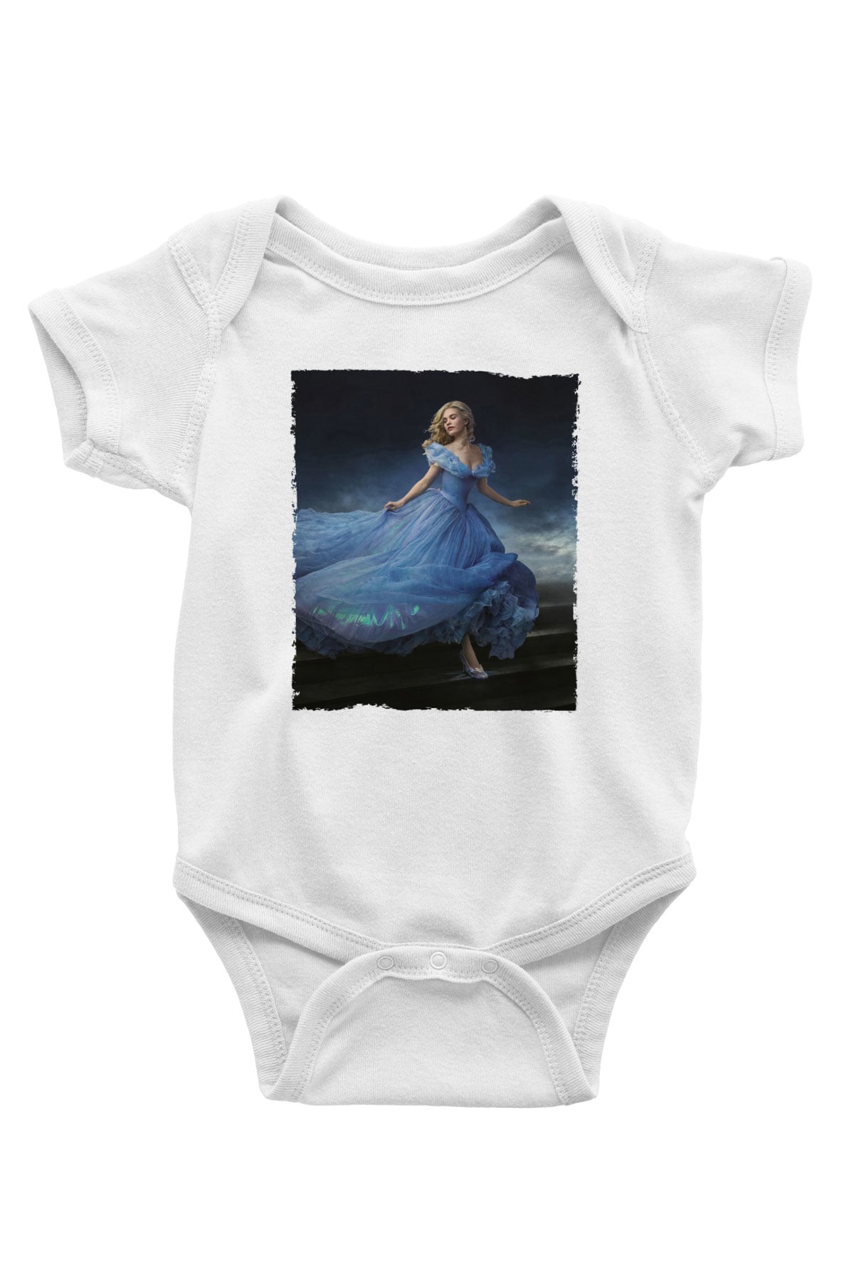 Unisex Sindirella - Cinderella Baskılı Bebek Body - Zıbın