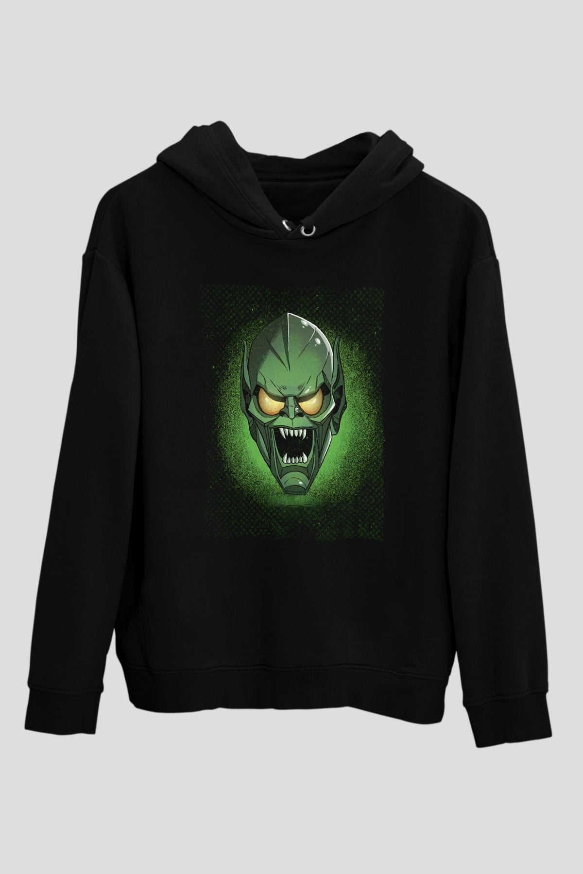 Unisex Sinister Six Baskılı Siyah Kapüşonlu Sweatshirt