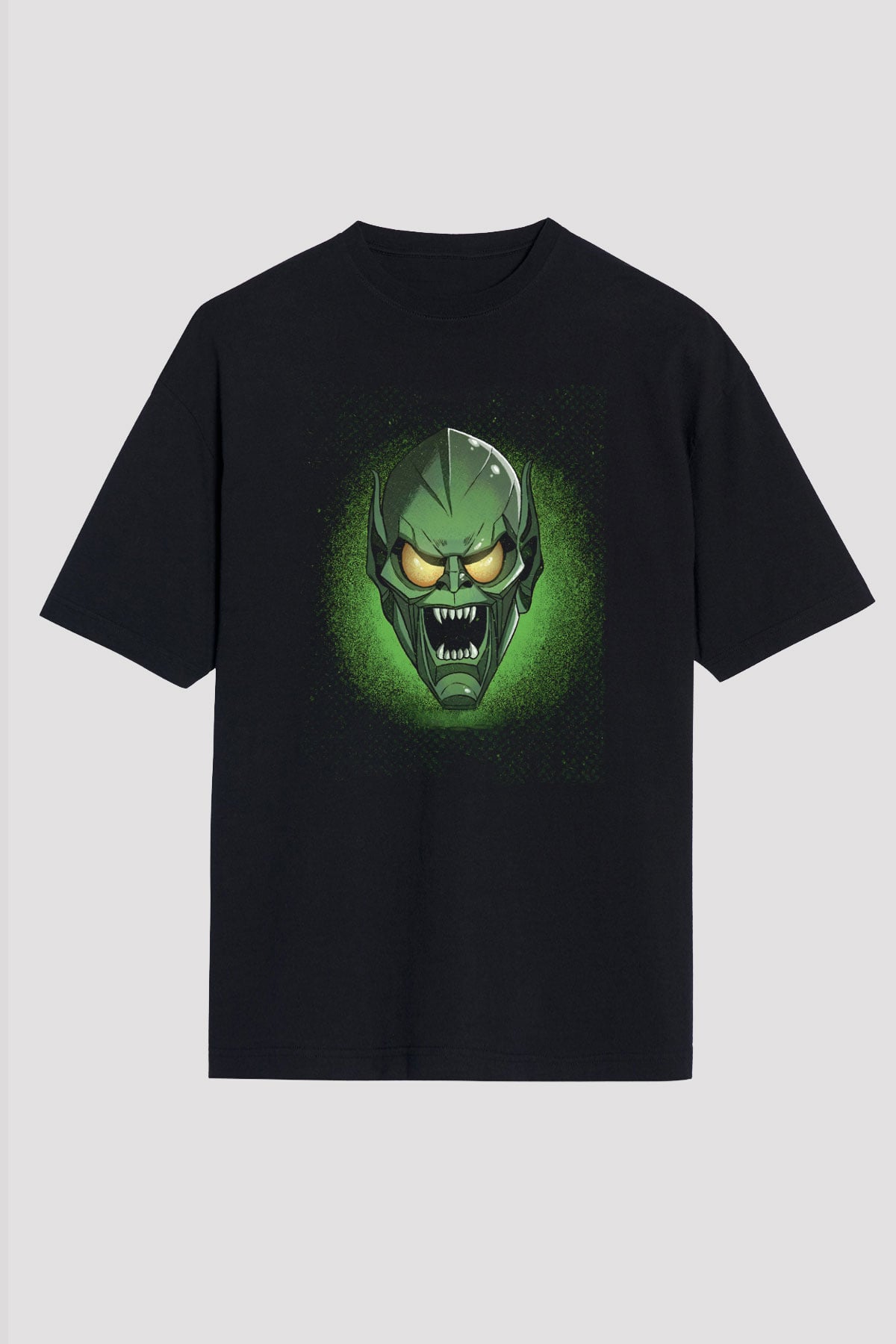 Unisex Sinister Six Baskılı Siyah Oversize Tshirt