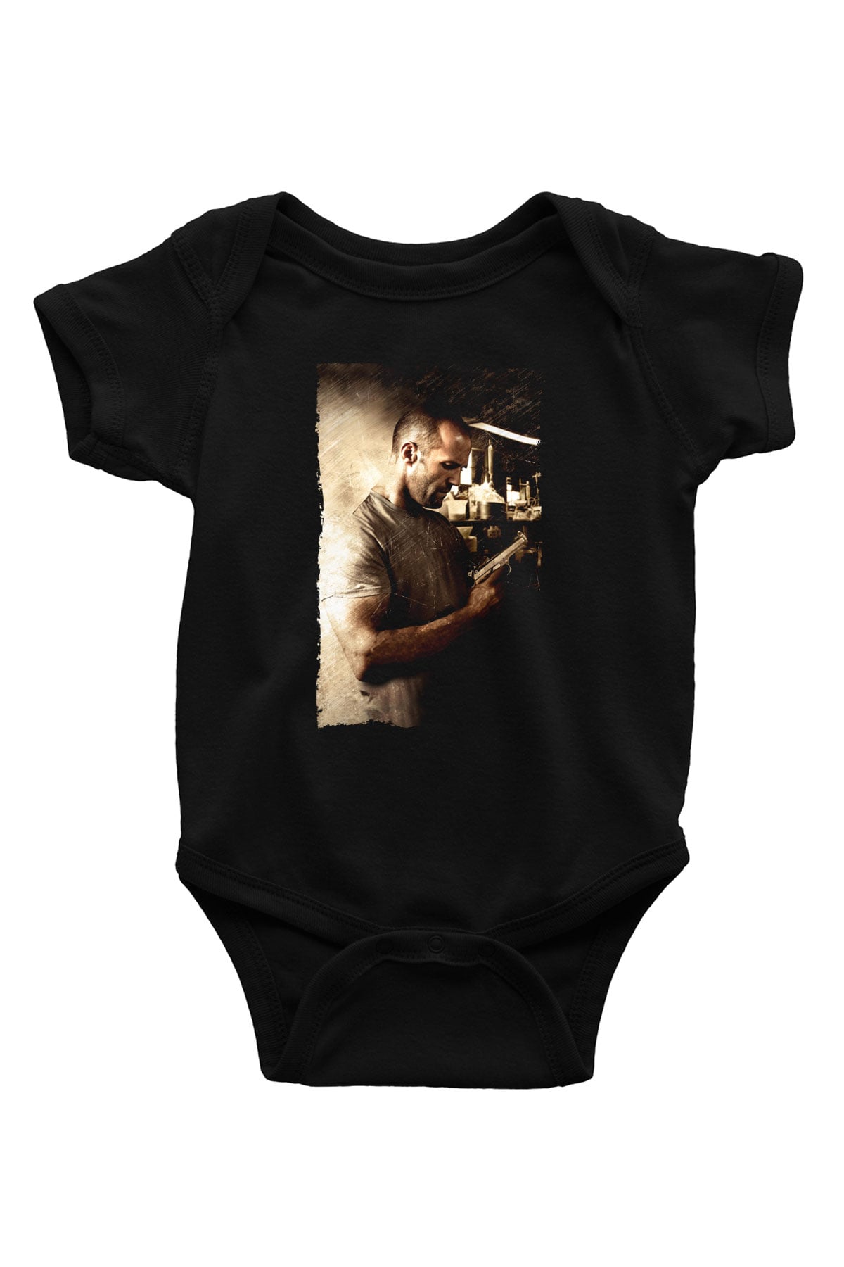 Unisex Sivil Cephe (Homefront) Baskılı Siyah Bebek Body - Zıbın
