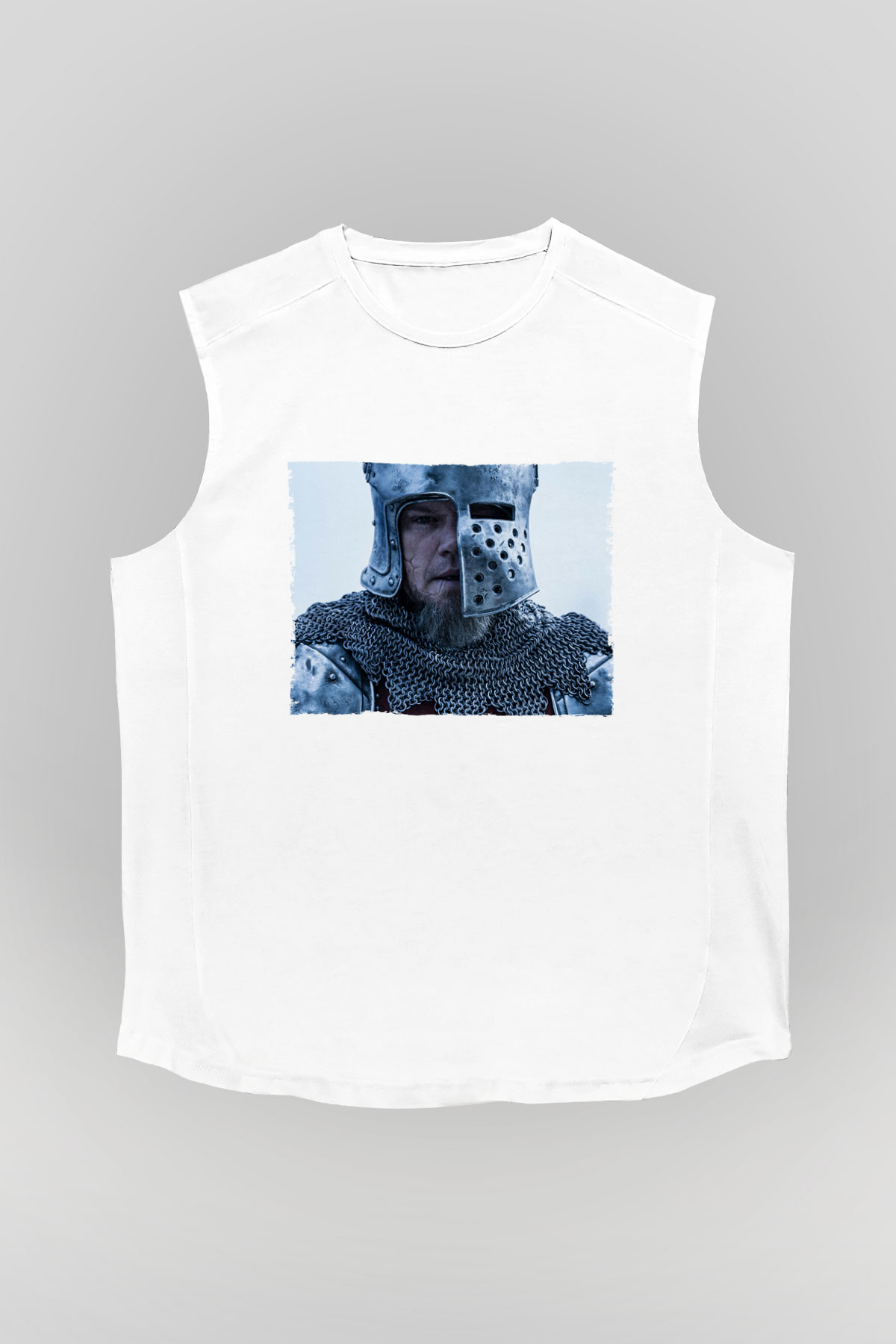 Unisex Son Düello (The Last Duel) Baskılı Beyaz Kolsuz T-shirt
