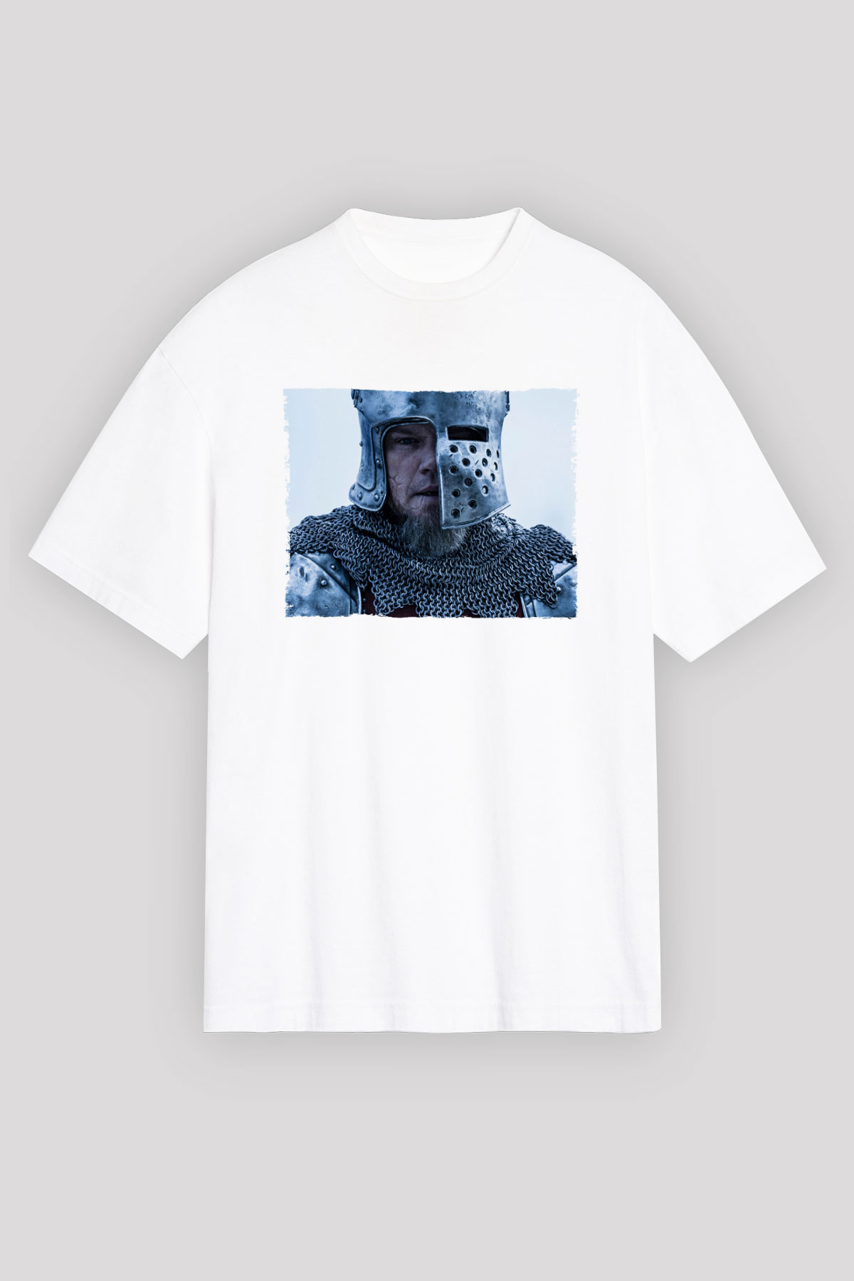 Unisex Son Düello (The Last Duel) Baskılı Beyaz T-shirt