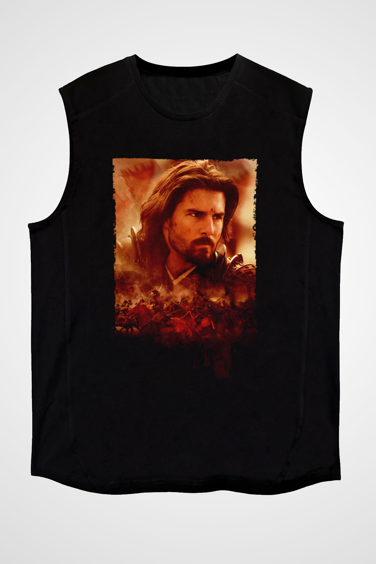 Unisex Son Samuray (The Last Samurai) Baskılı Siyah Kolsuz T-shirt