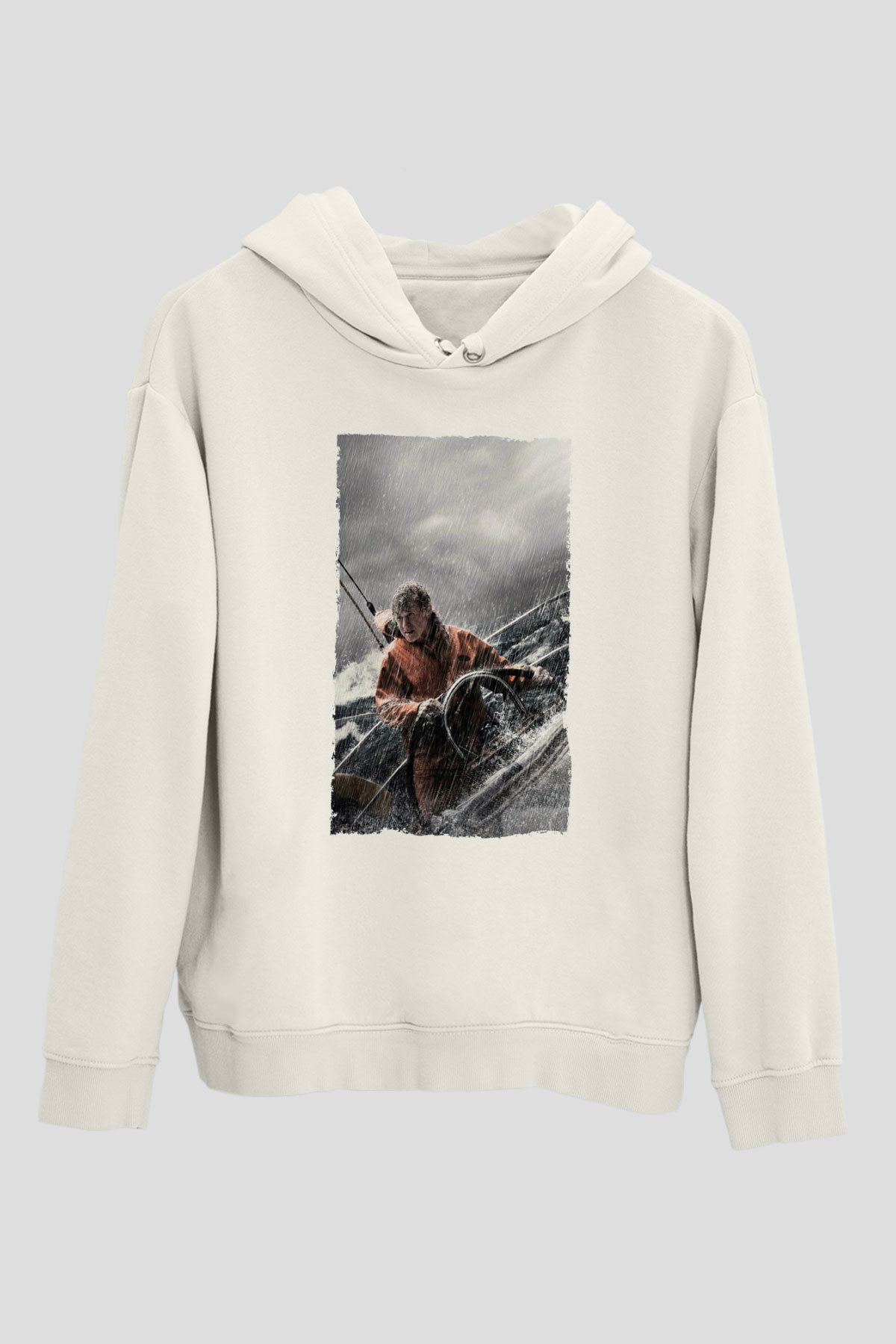 Unisex Sona Doğru - All Is Lost Baskılı Beyaz Kapüşonlu Sweatshirt