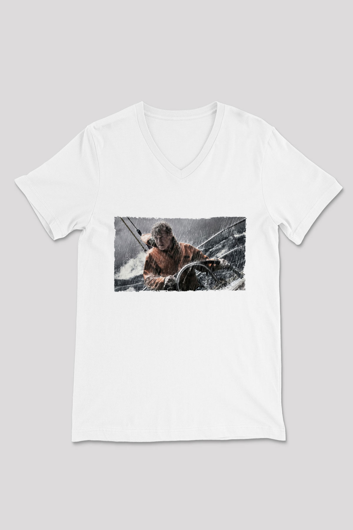 Unisex Sona Doğru - All Is Lost Baskılı Beyaz V Yaka Tshirt