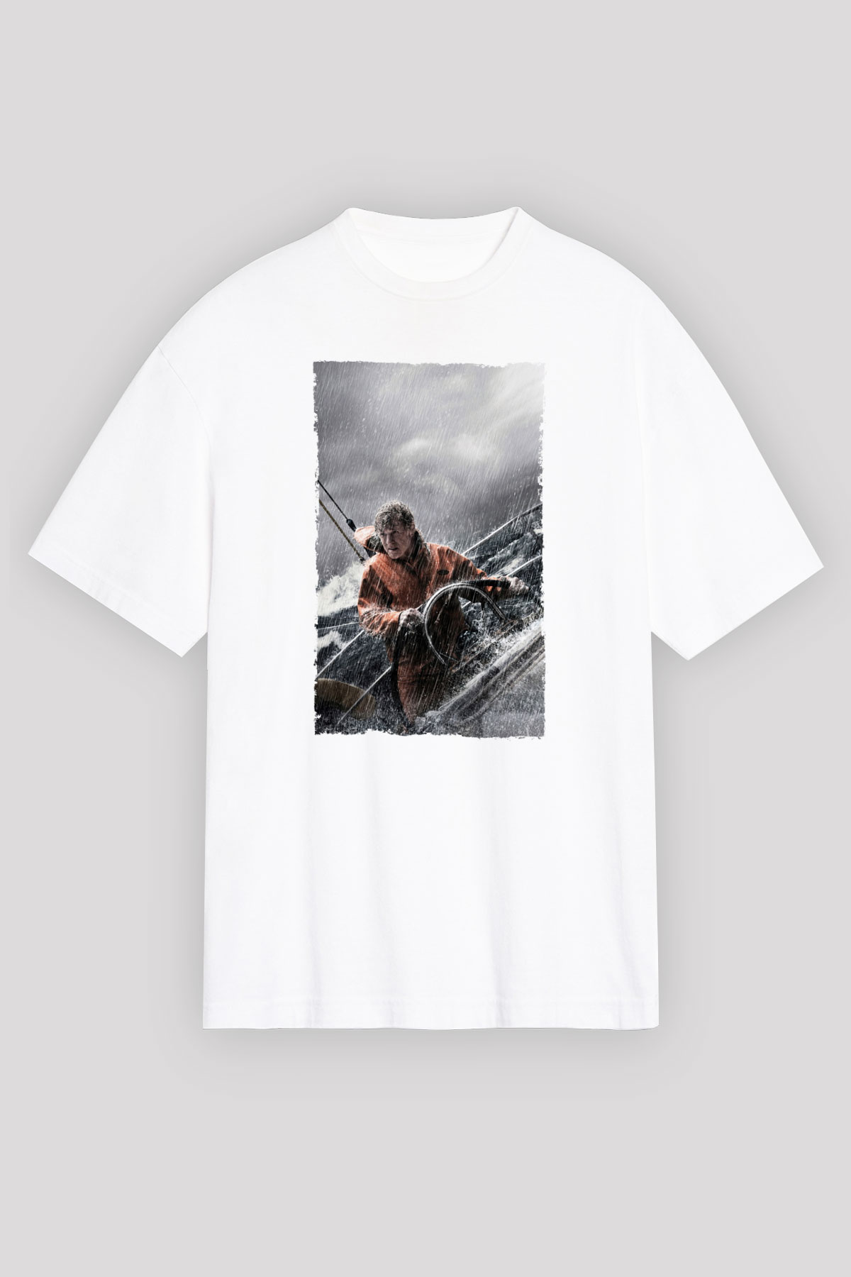Unisex Sona Doğru - All Is Lost Baskılı Beyaz Oversize Tişört