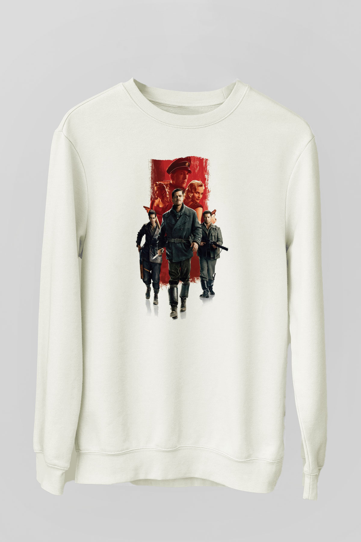 Unisex Soysuzlar Çetesi (Inglourious Basterds) Baskılı Beyaz Sweatshirt