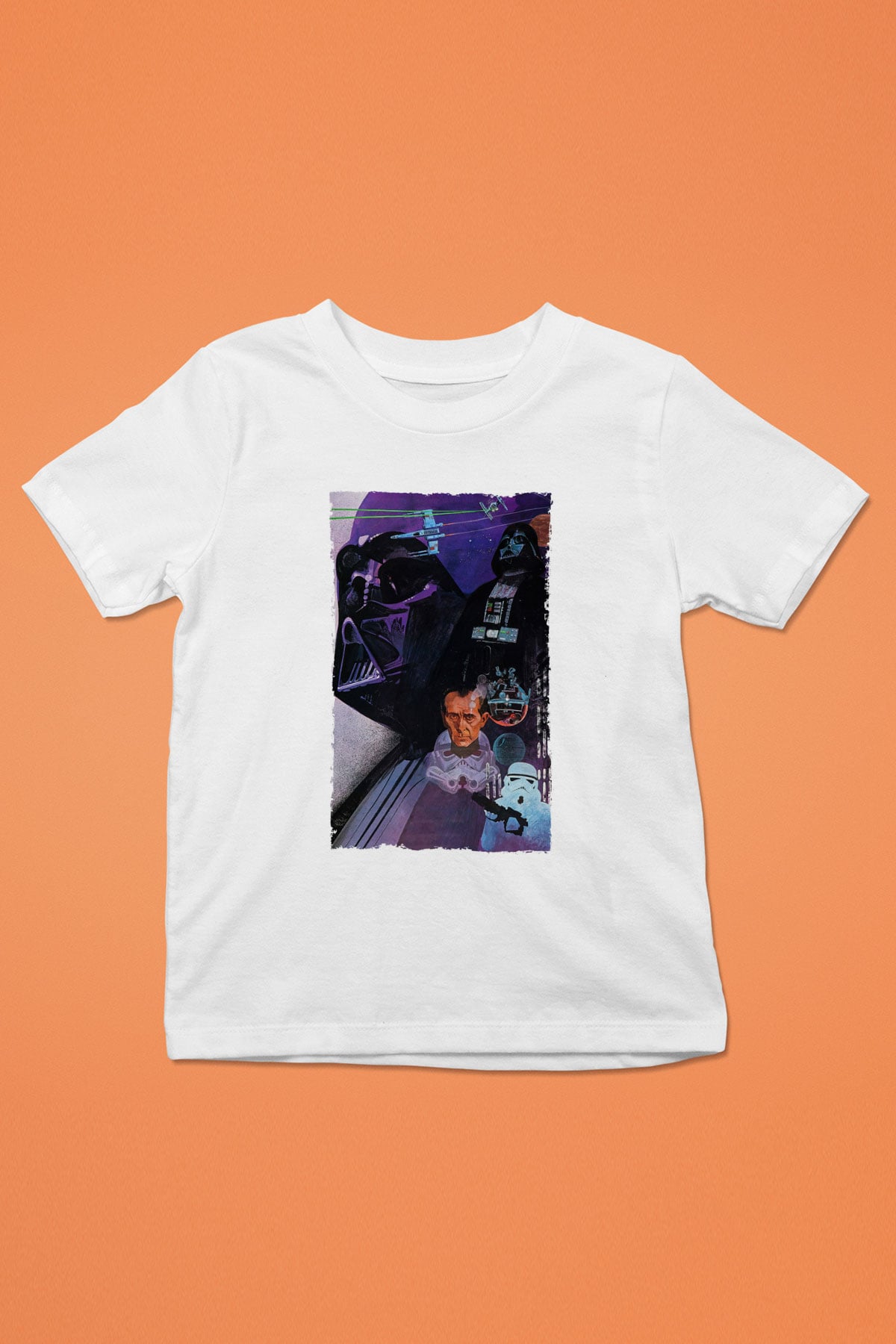 Unisex Star Wars Baskılı Beyaz Çocuk Tshirt
