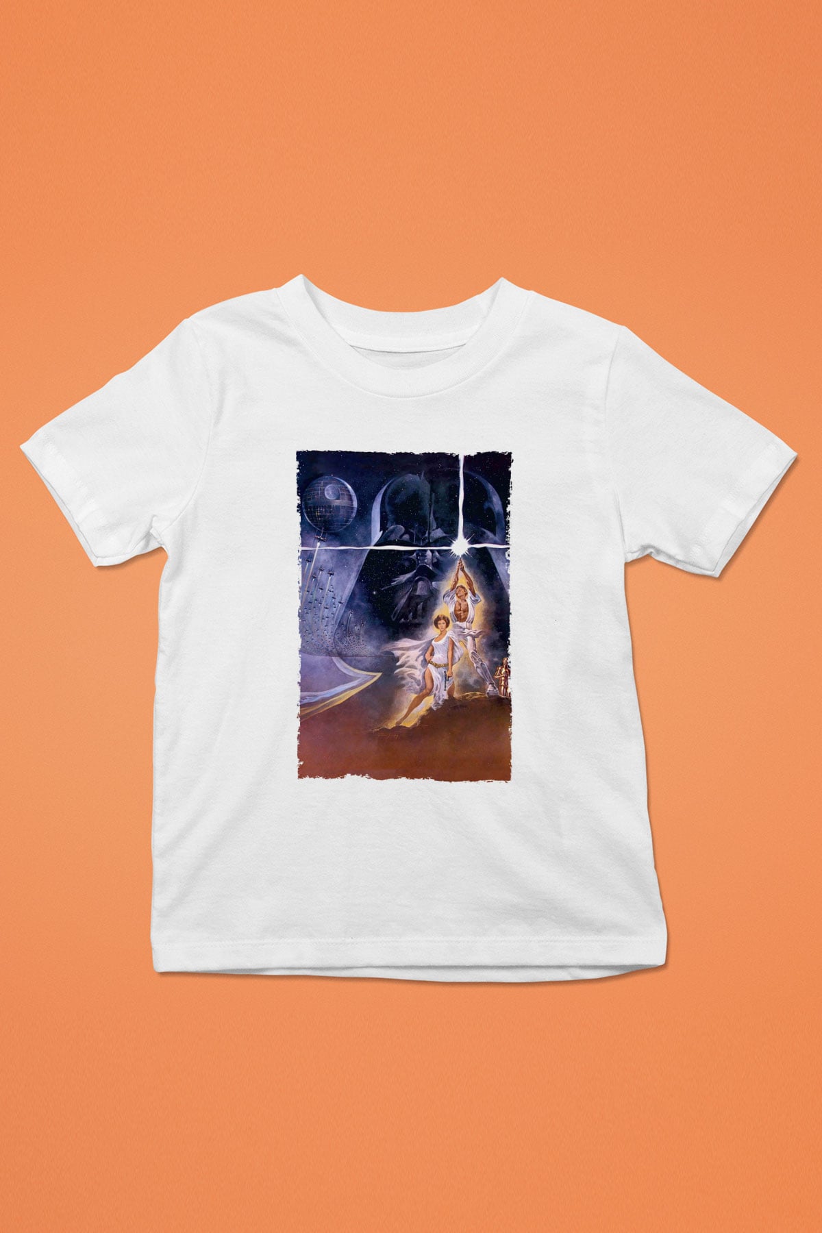 Unisex Star Wars Baskılı Beyaz Çocuk Tshirt