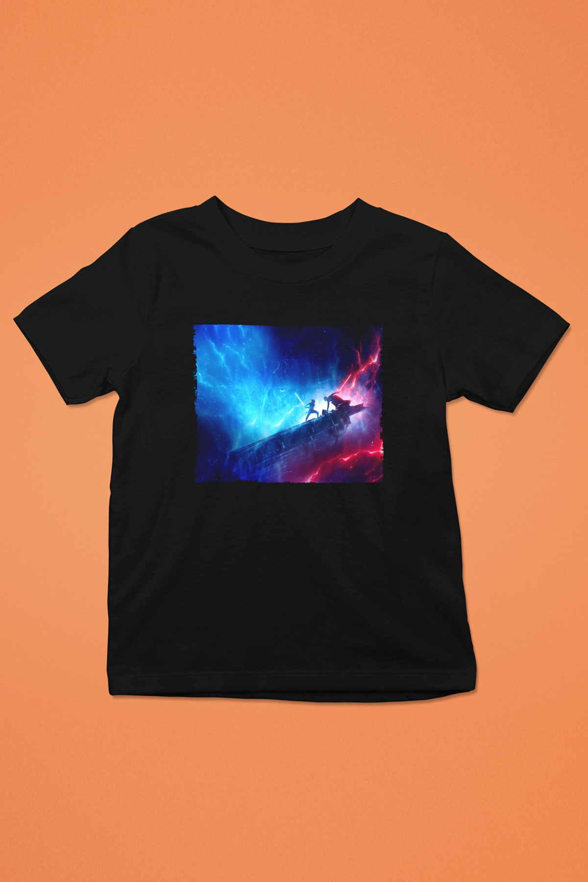 Unisex Star Wars Skywalker'ın Yükselişi (Star Wars The Rise of Skywalker) Baskılı Siyah Çocuk Tişört